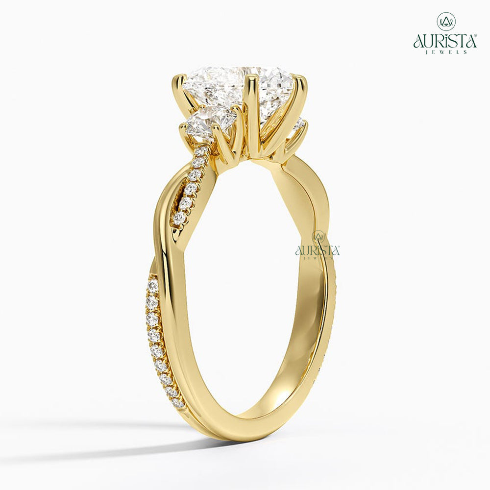 Eternal Glow Yellow Gold Ring with Heart Diamond