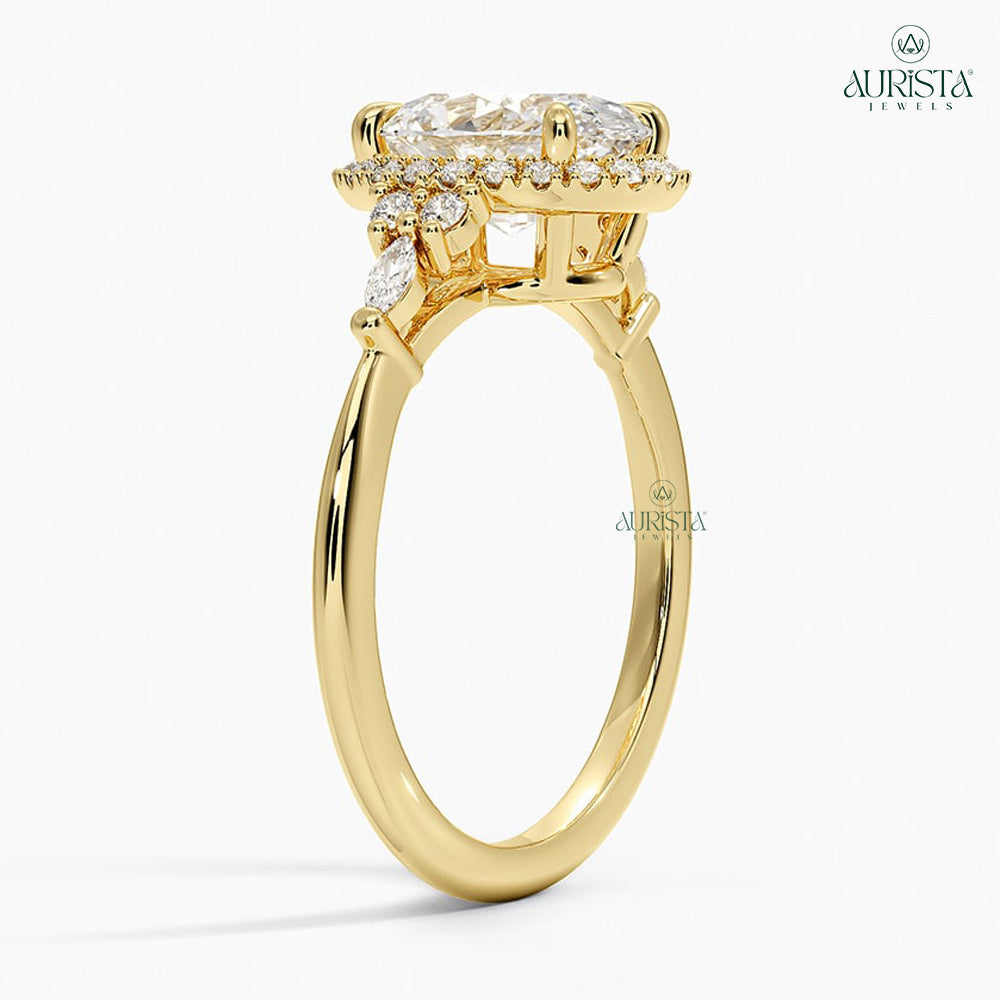 Promise of Light Yellow Gold Ring with Oval Diamond