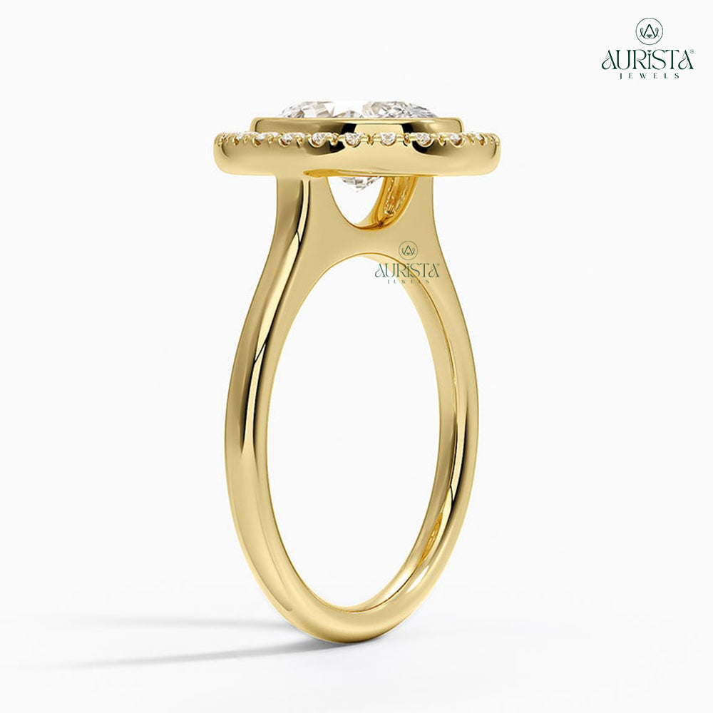 Infinite Grace Yellow Gold Ring with Oval Diamond