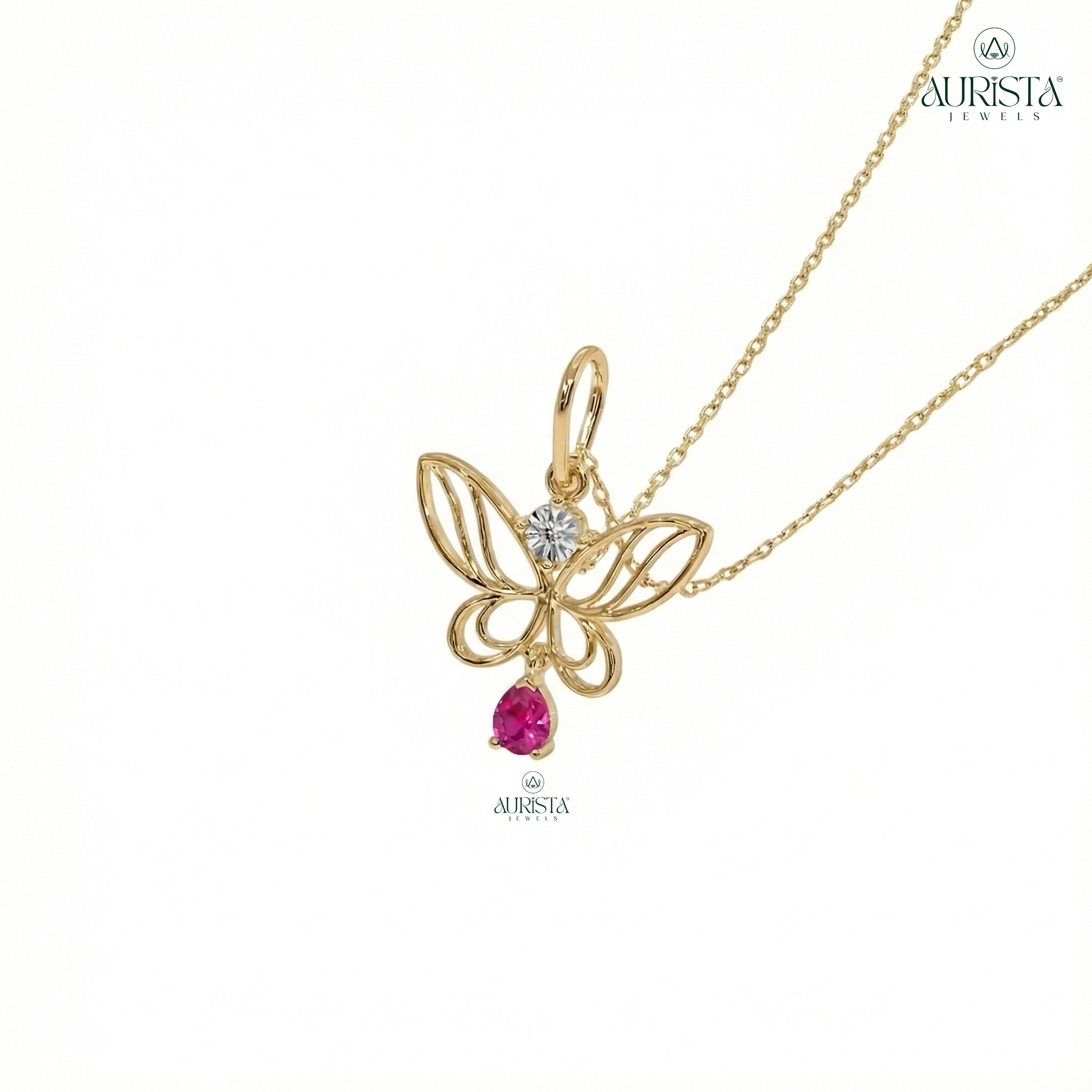 Celestial Glow Round Diamond Pendant in Yellow Gold