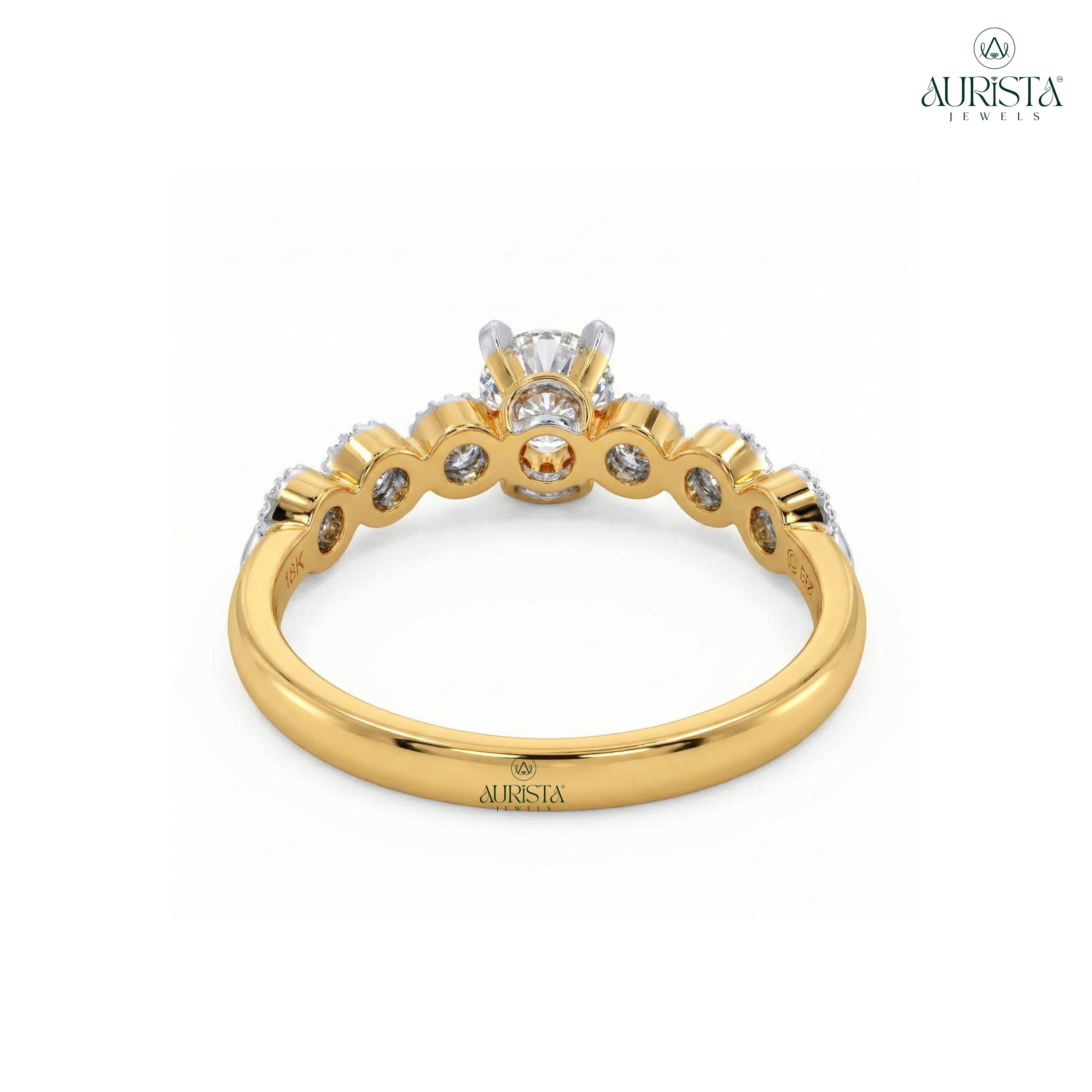 Bound by Love – Yellow Gold Band with Round Diamond