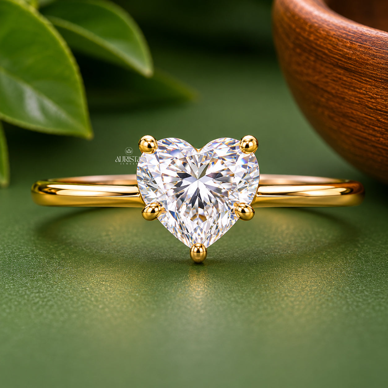 Heart Shape Lab Grown Diamond Ring, Minimalist Engagement Wedding Ring Solitaire Band
