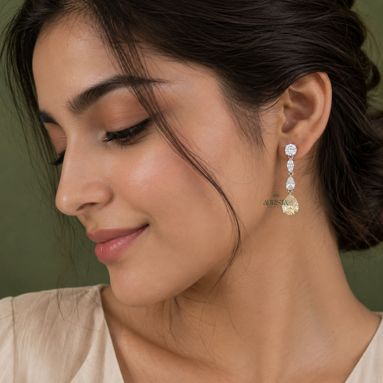 Pear Cut Moissanite Drop Earrings Tiered Dangle Earrings Minimalist Fine Jewelry