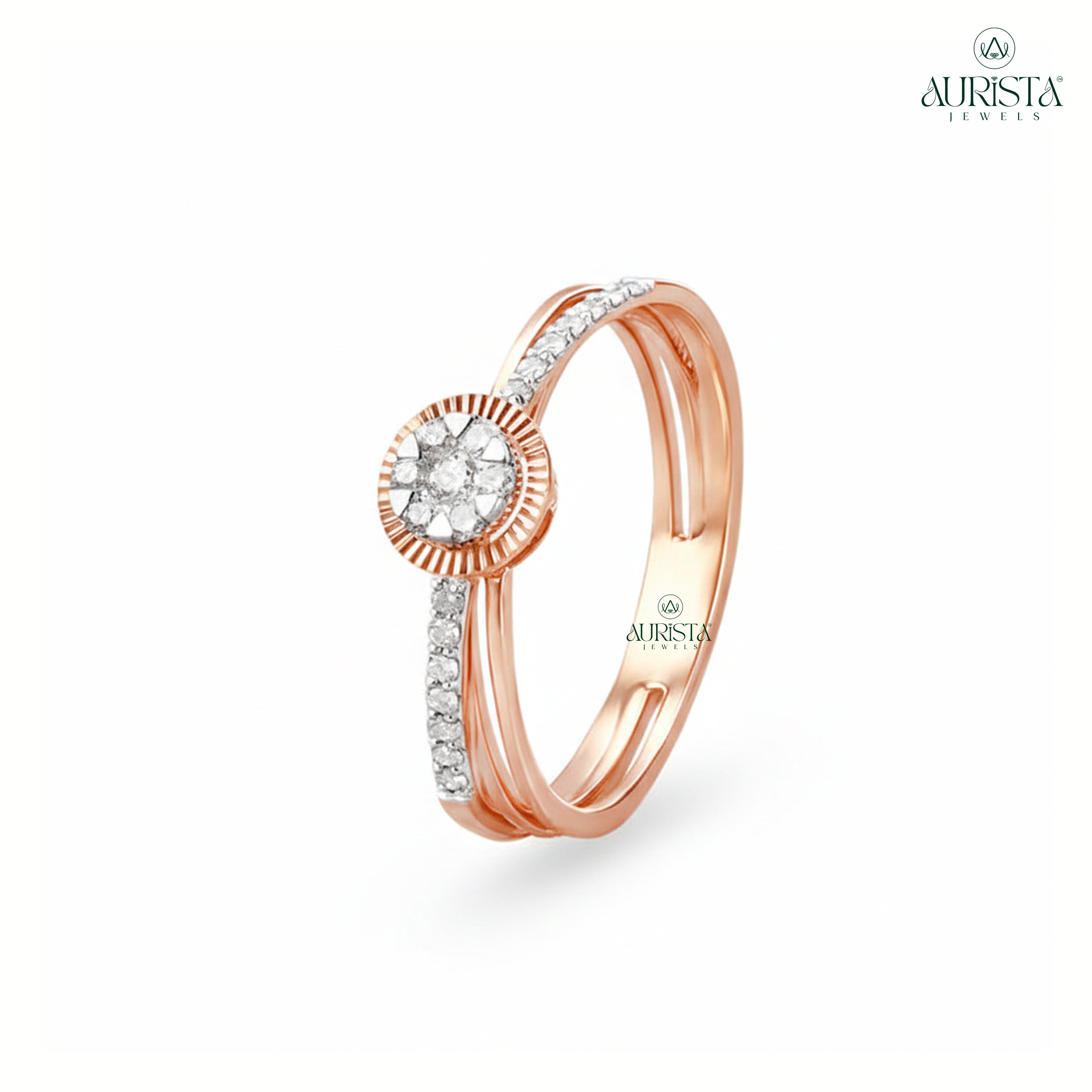 Gift of Eternity – Rose Gold Band with Round Diamond