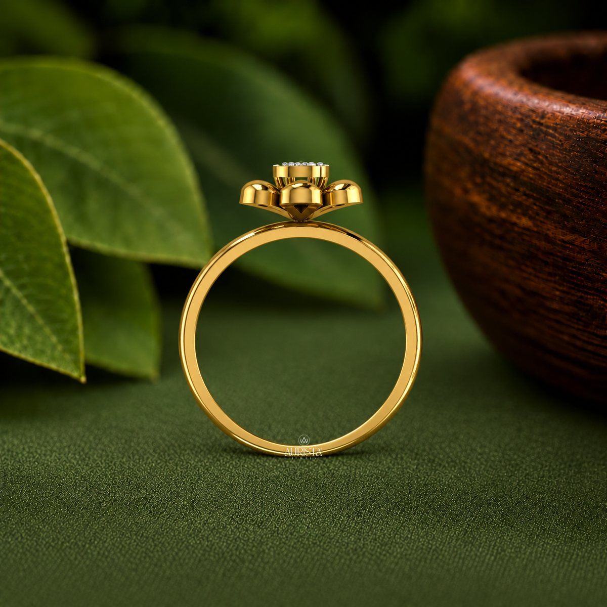 Floral Cluster Statement Ring Lab Grown in Diamond Gold Fine Jewelry