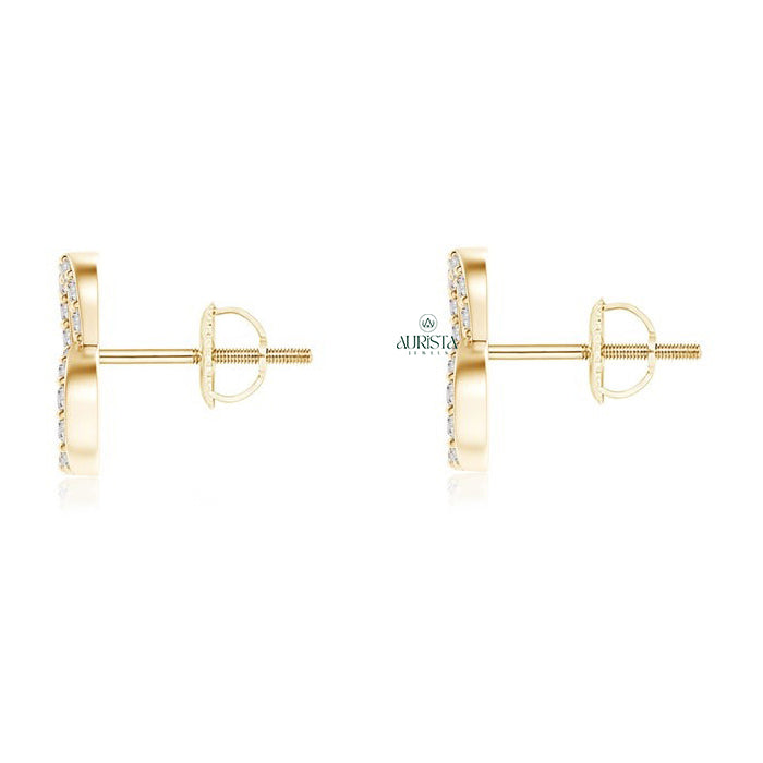 Sparkling Natural Diamond Trinity Knot Stud Earrings