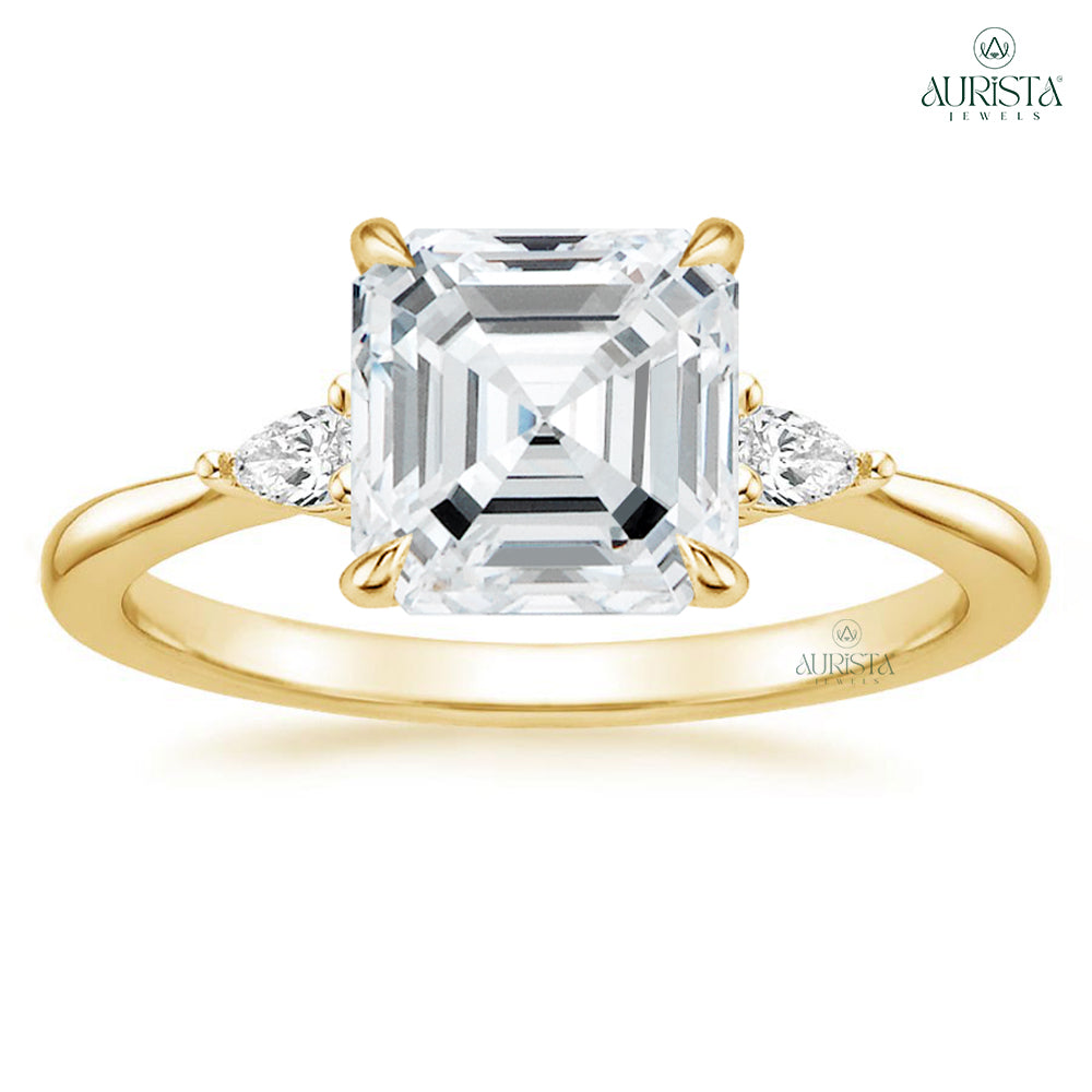 Timeless Vows Yellow Gold Ring with Asscher Diamond
