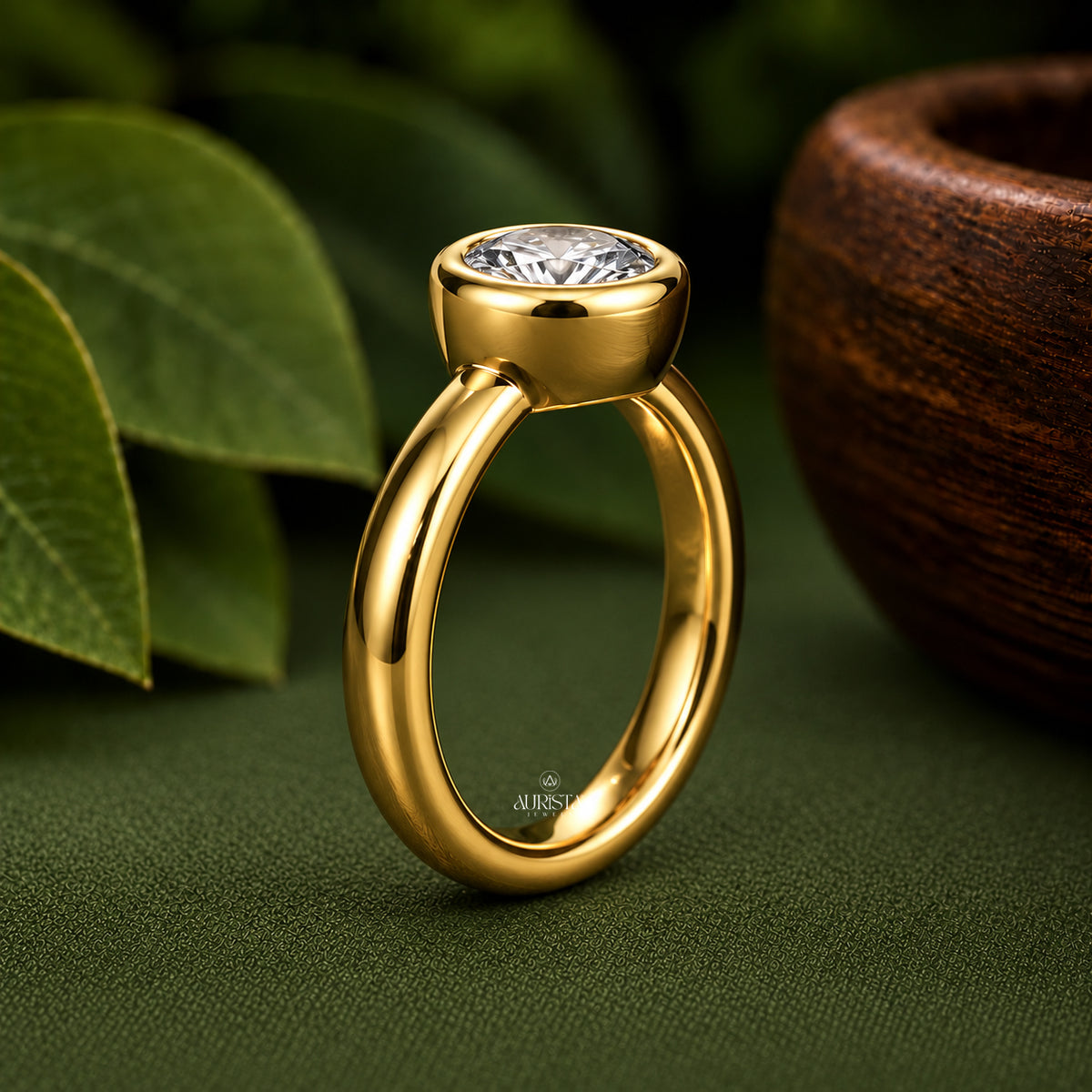 Heart Shape Lab Grown Diamond Bezel Ring, Minimalist Engagement Solitaire Wedding Band