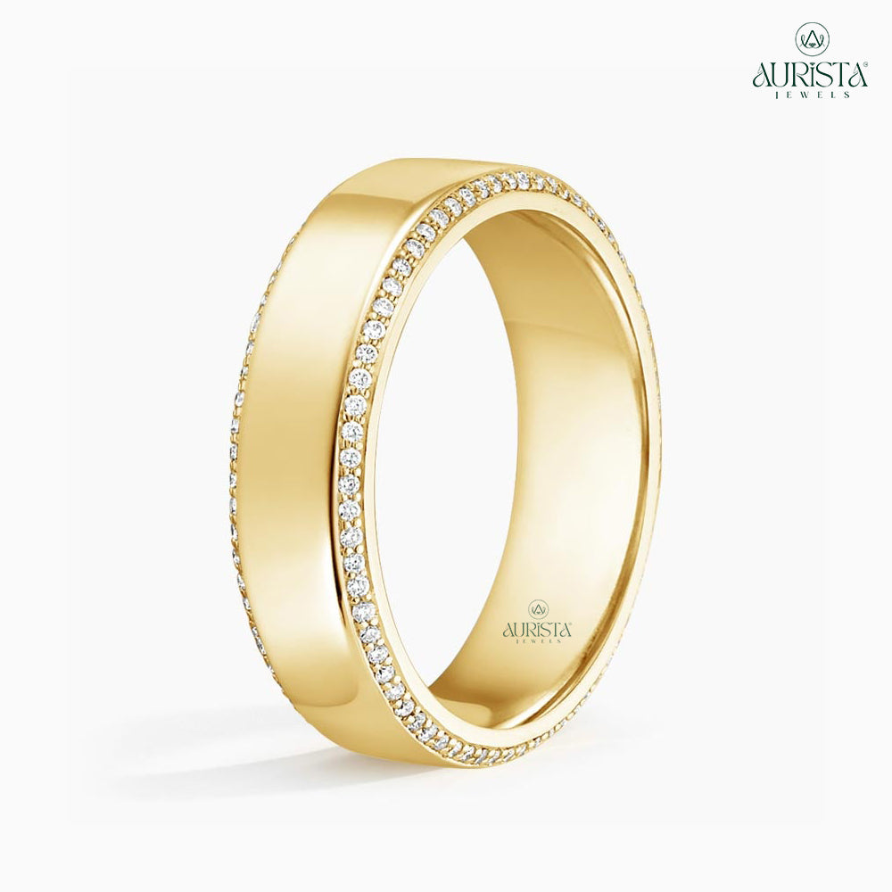 Eternal Touch Yellow Gold Band with Round Diamond