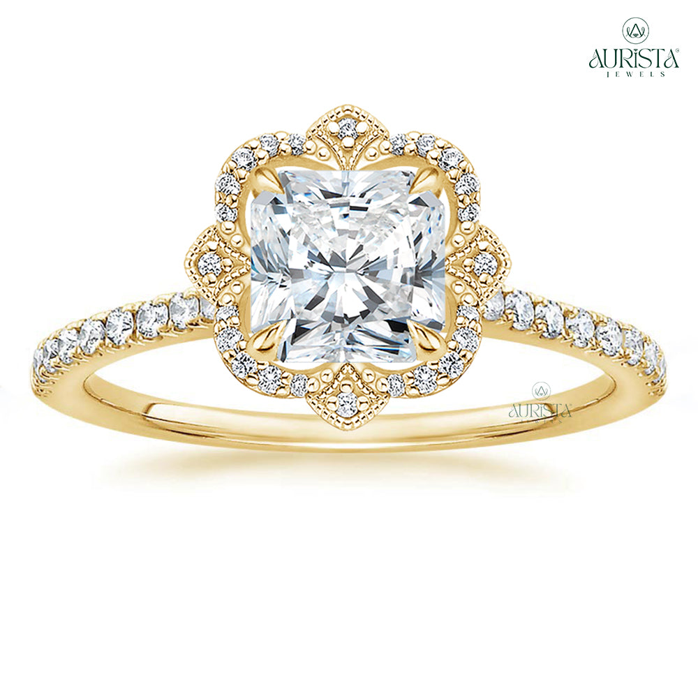 Gift of Eternity Yellow Gold Ring with Princess Diamond
