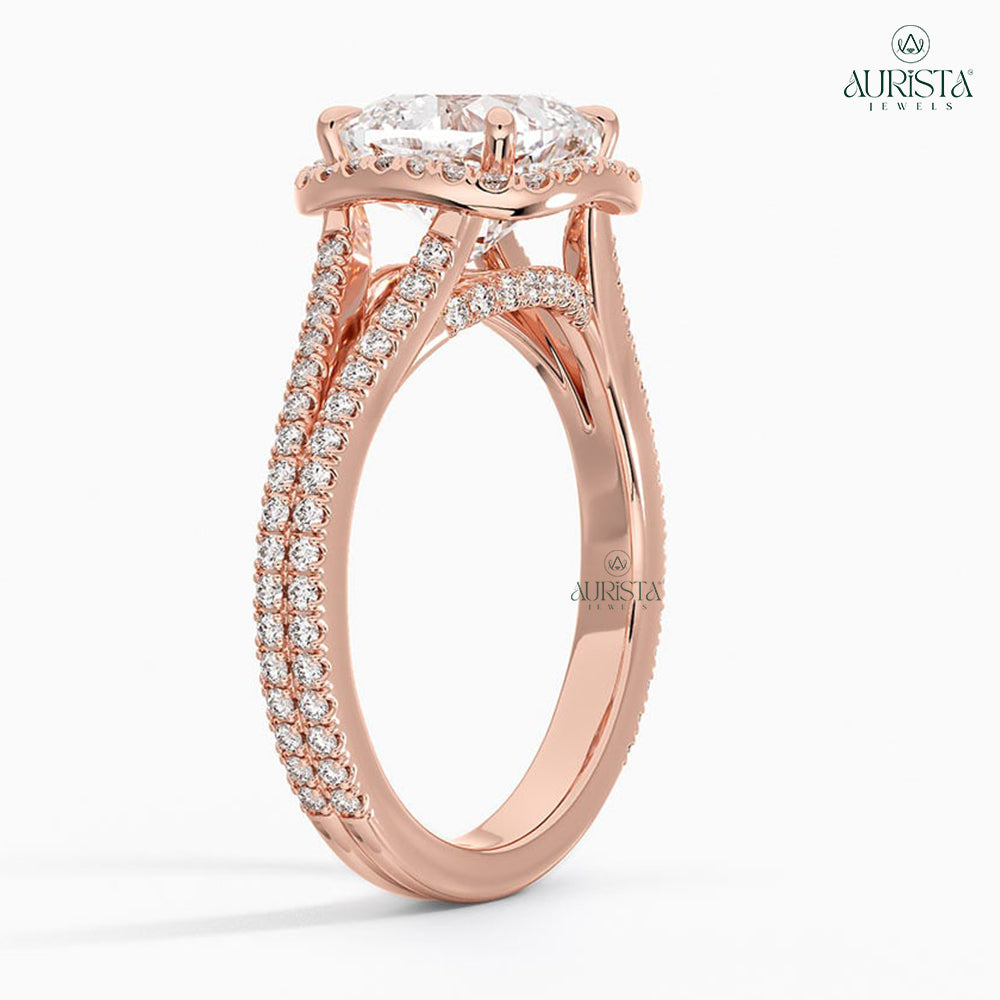 Eternal Touch Rose Gold Ring with Cushion Diamond