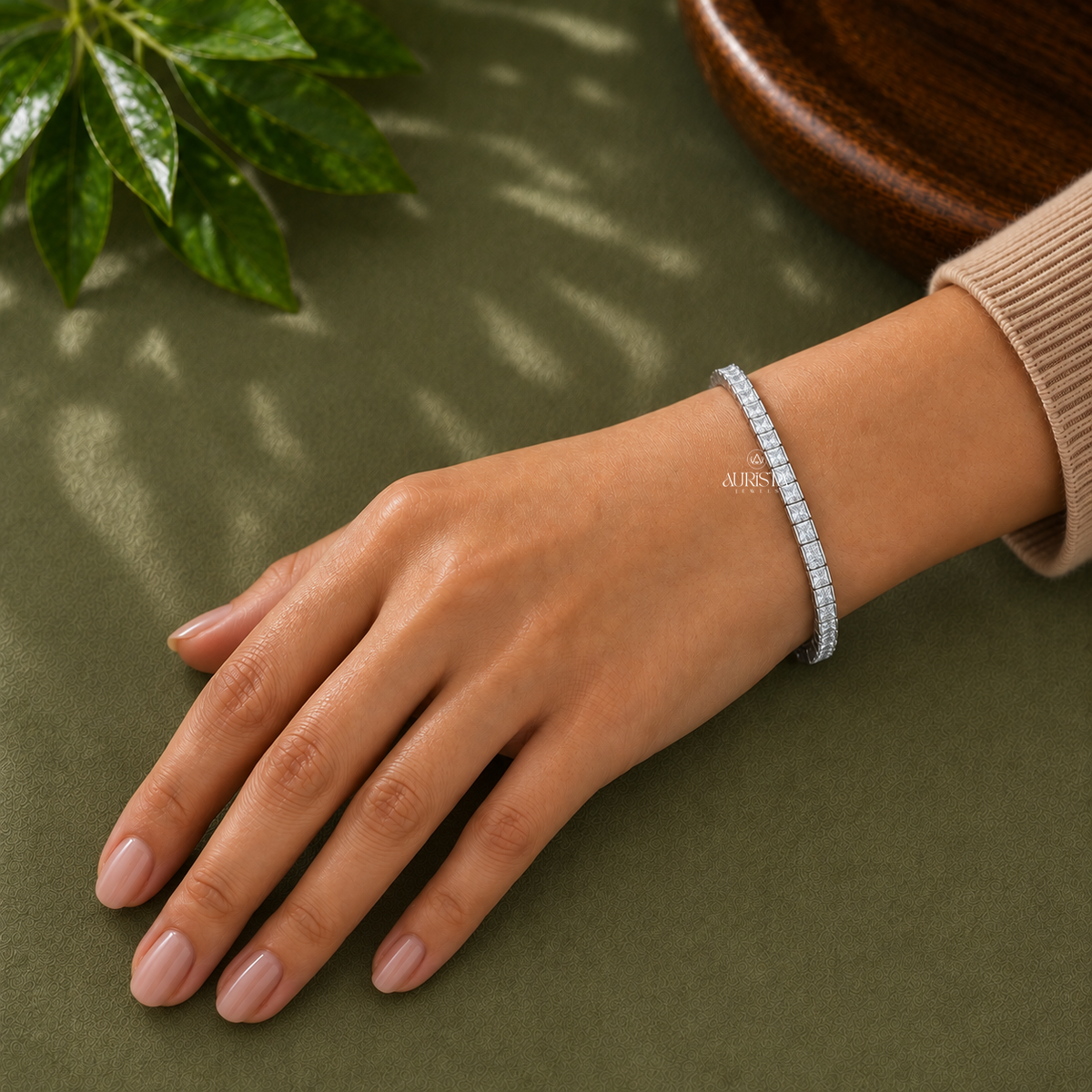 Classic Tennis Bracelet Lab Grown in Diamond Sparkling Line Chain Chic Jewelry