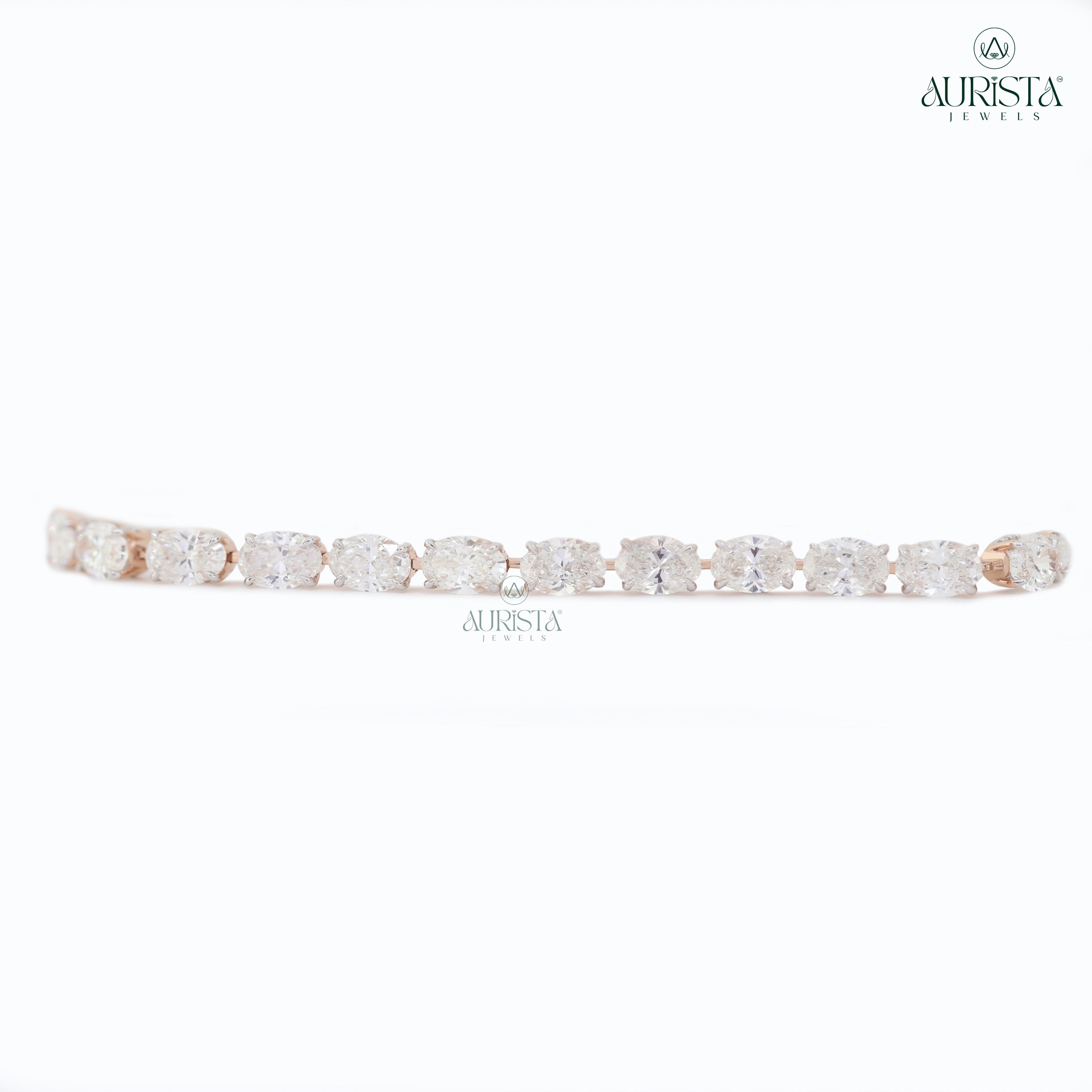 Endless Radiance – Rose Gold Oval Diamond Tennis Bracelet