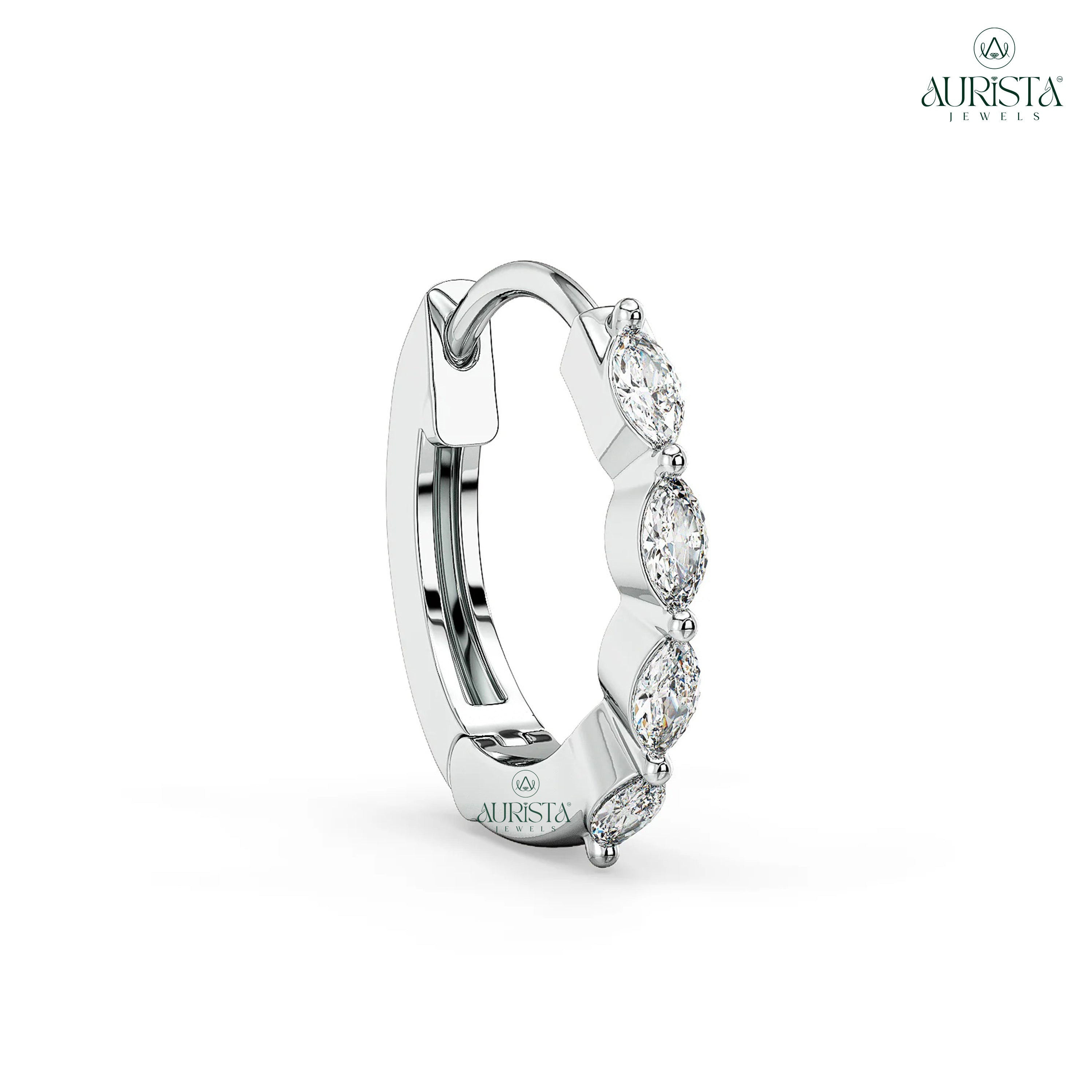 Forever Glow Rose Gold Marquise Diamond Nose Pin Ring