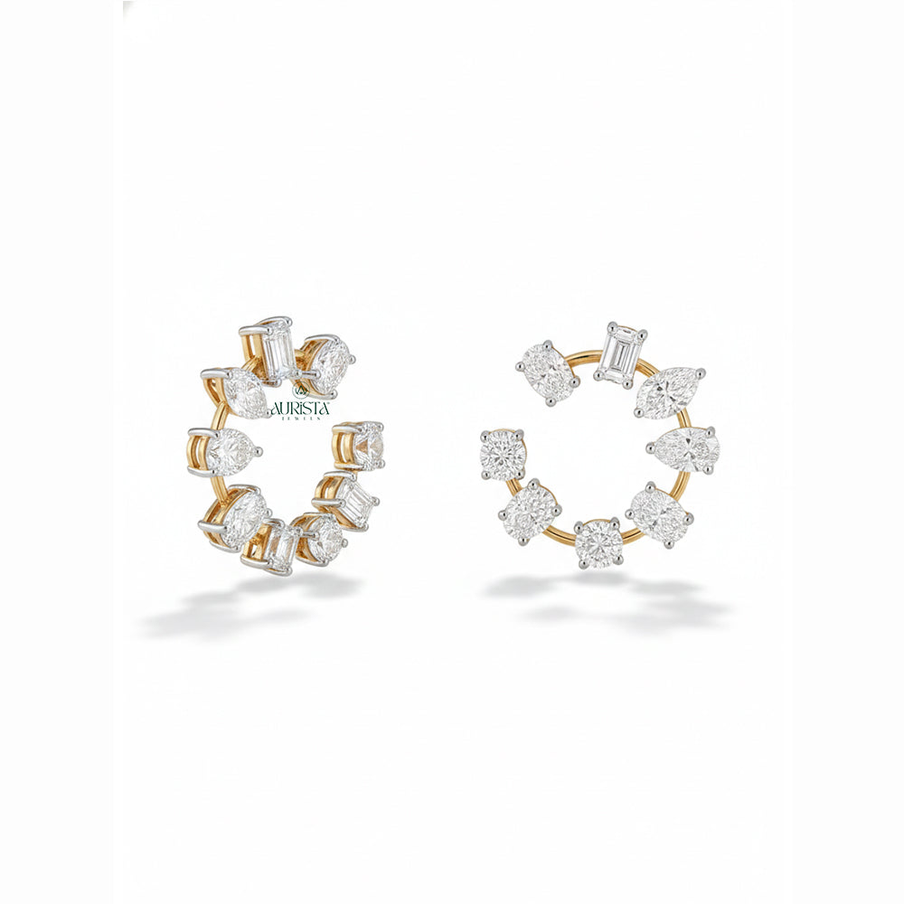 Eternal Shine – Gold Diamond Earrings