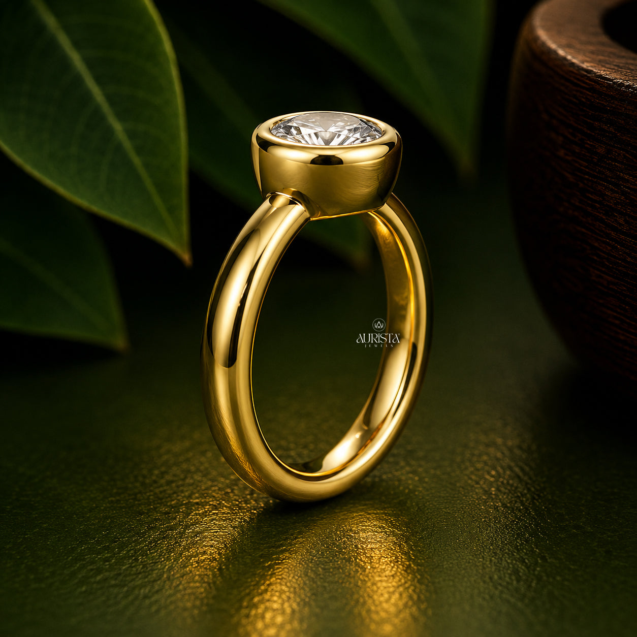 Heart Shape Lab Grown Diamond Bezel Ring, Minimalist Engagement Solitaire Wedding Band
