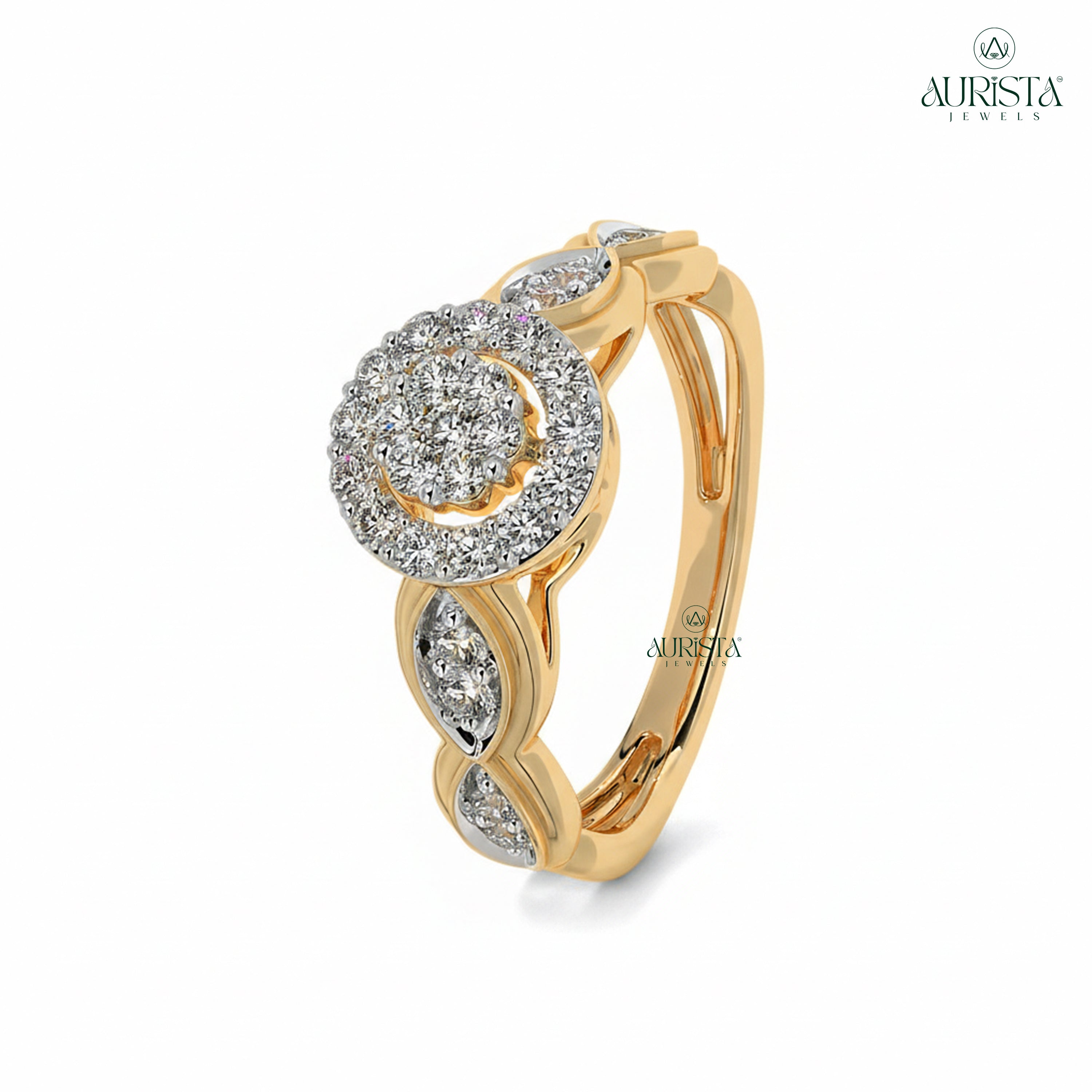 Bound in Love – Yellow Gold Band with Round Diamond