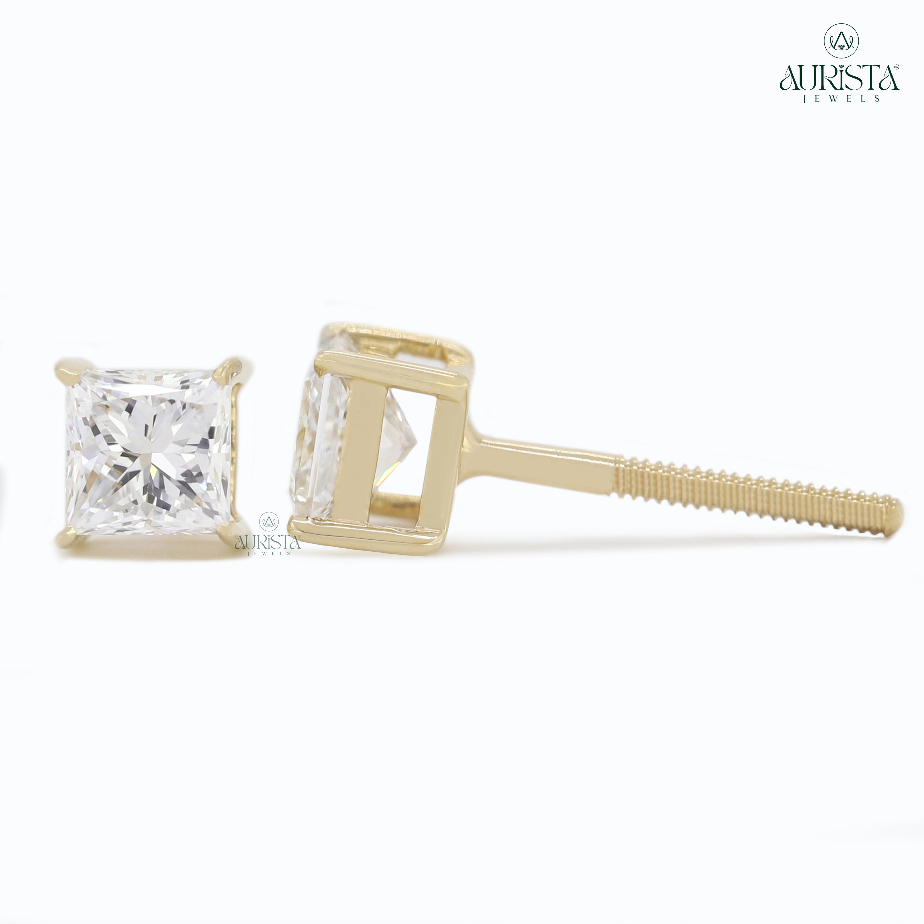 Forever Gleam – Princess Cut Diamond Earrings