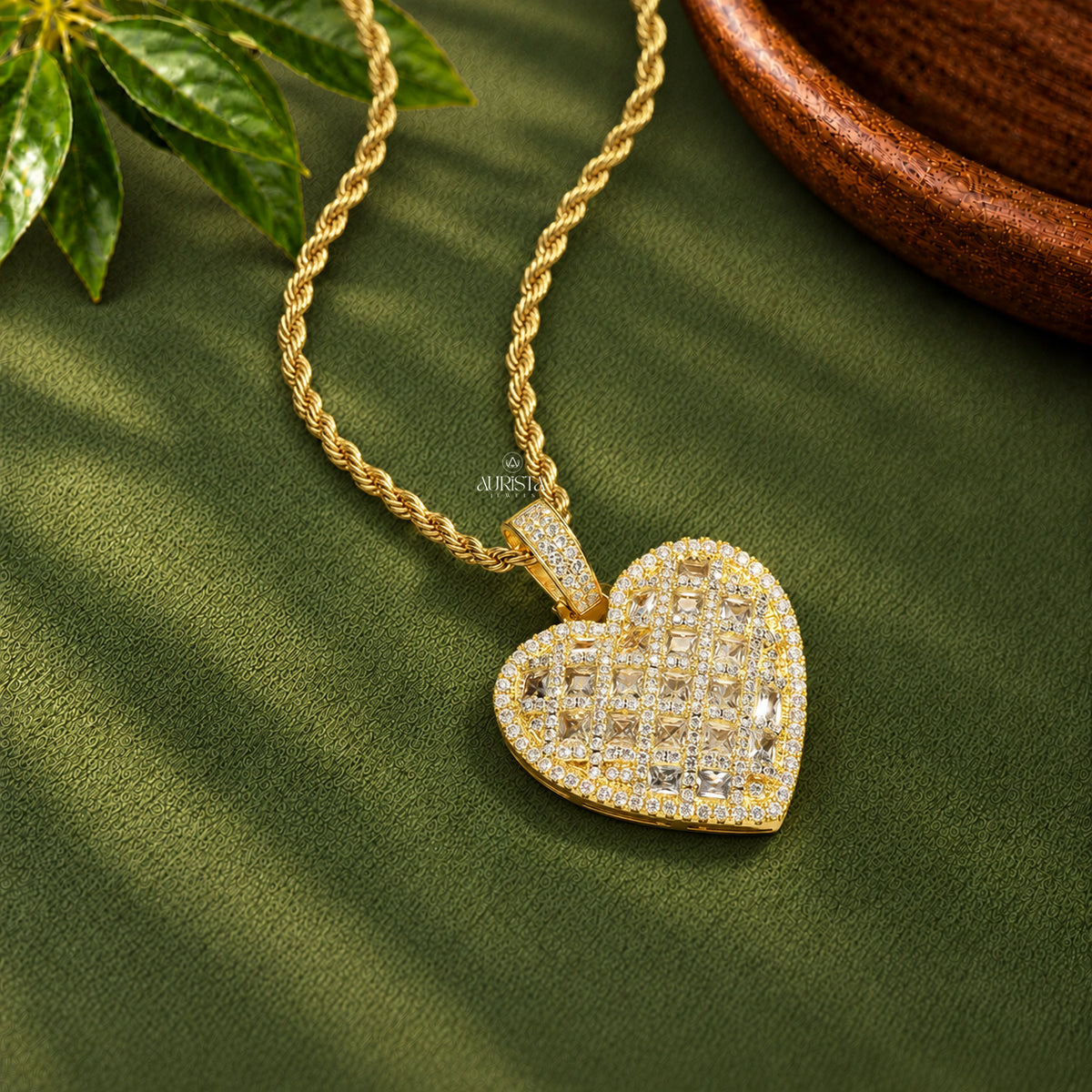 Lattice Heart Pendant Moissanite in Diamond Silver Fine Jewelry Without Chain