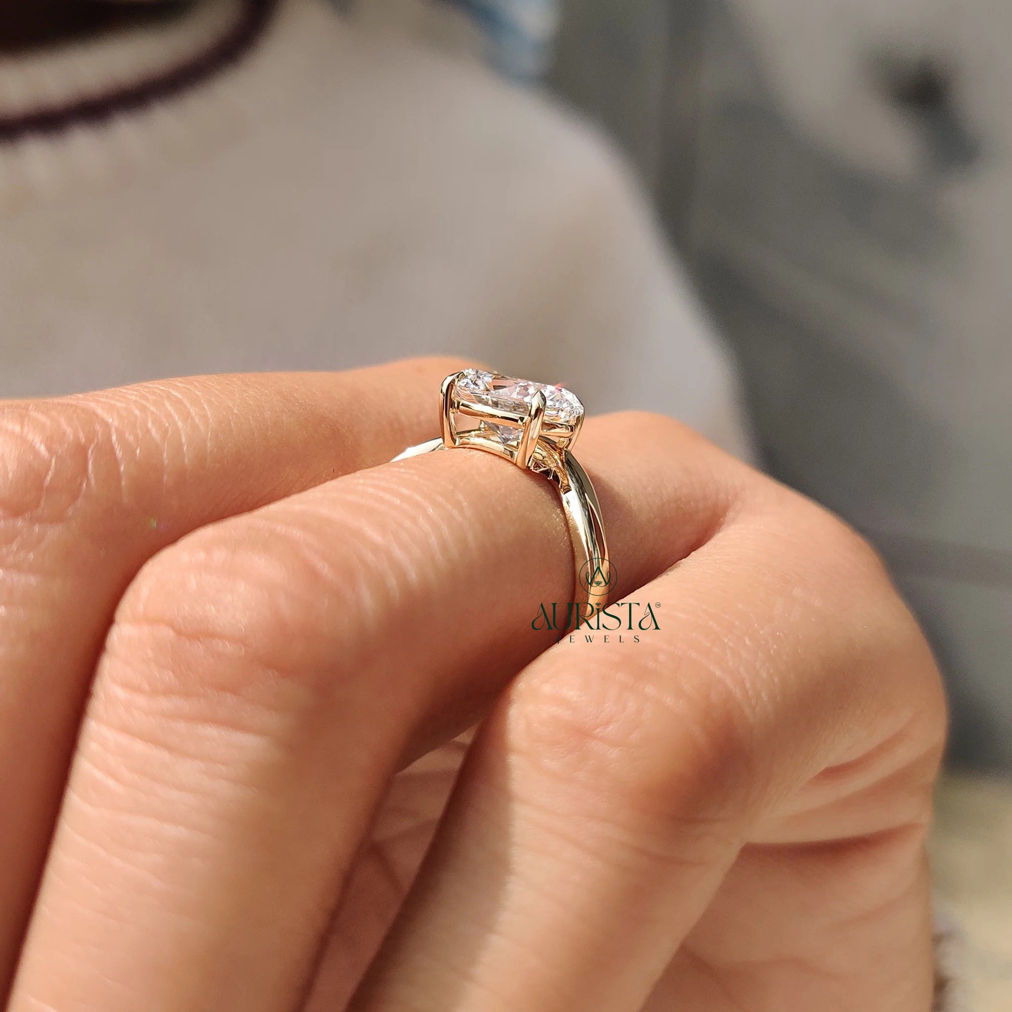 Timeless Oval Cut Solitaire Diamond Ring with Elegant Finish
