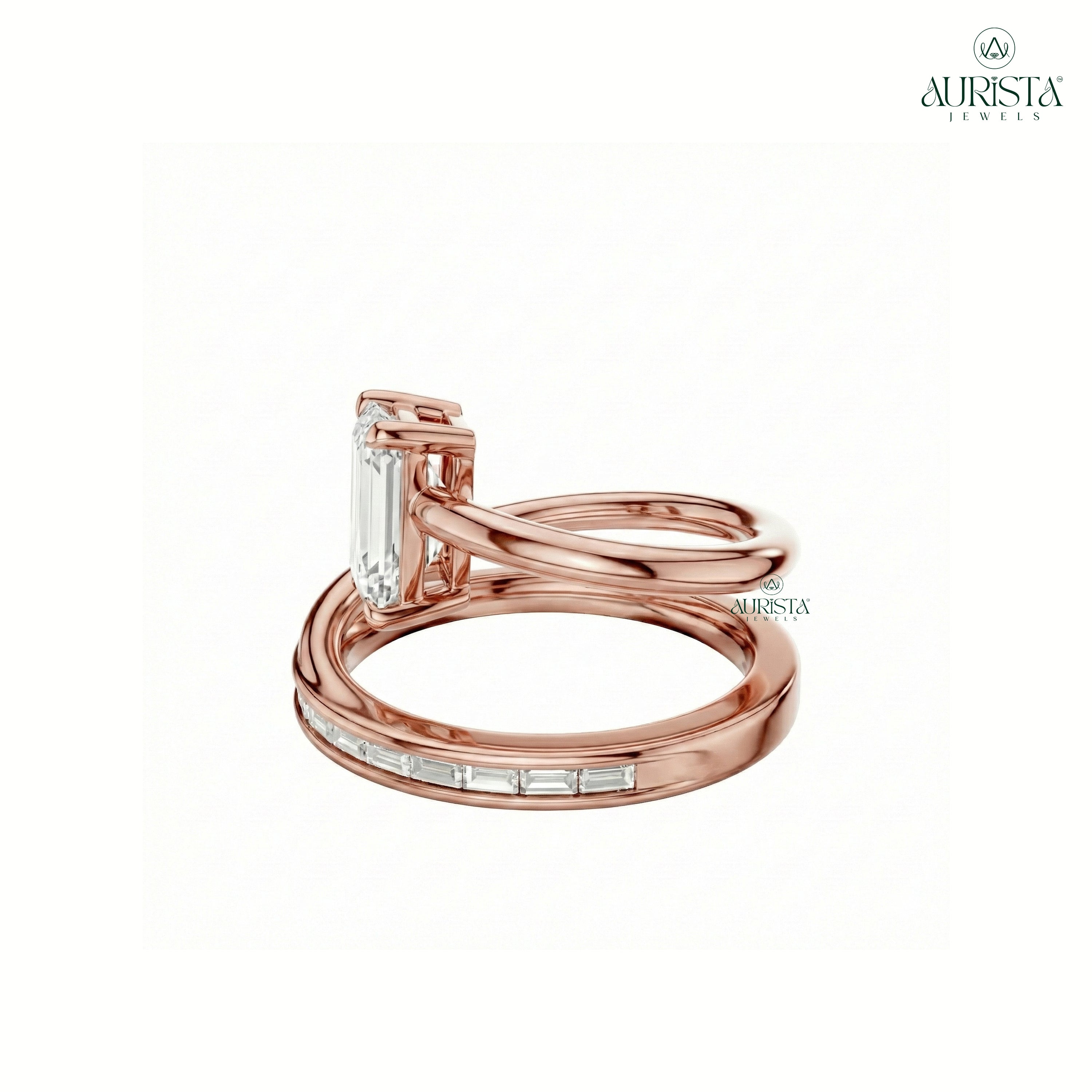 Timeless Promise – Rose Gold Ring with Emerald Diamond