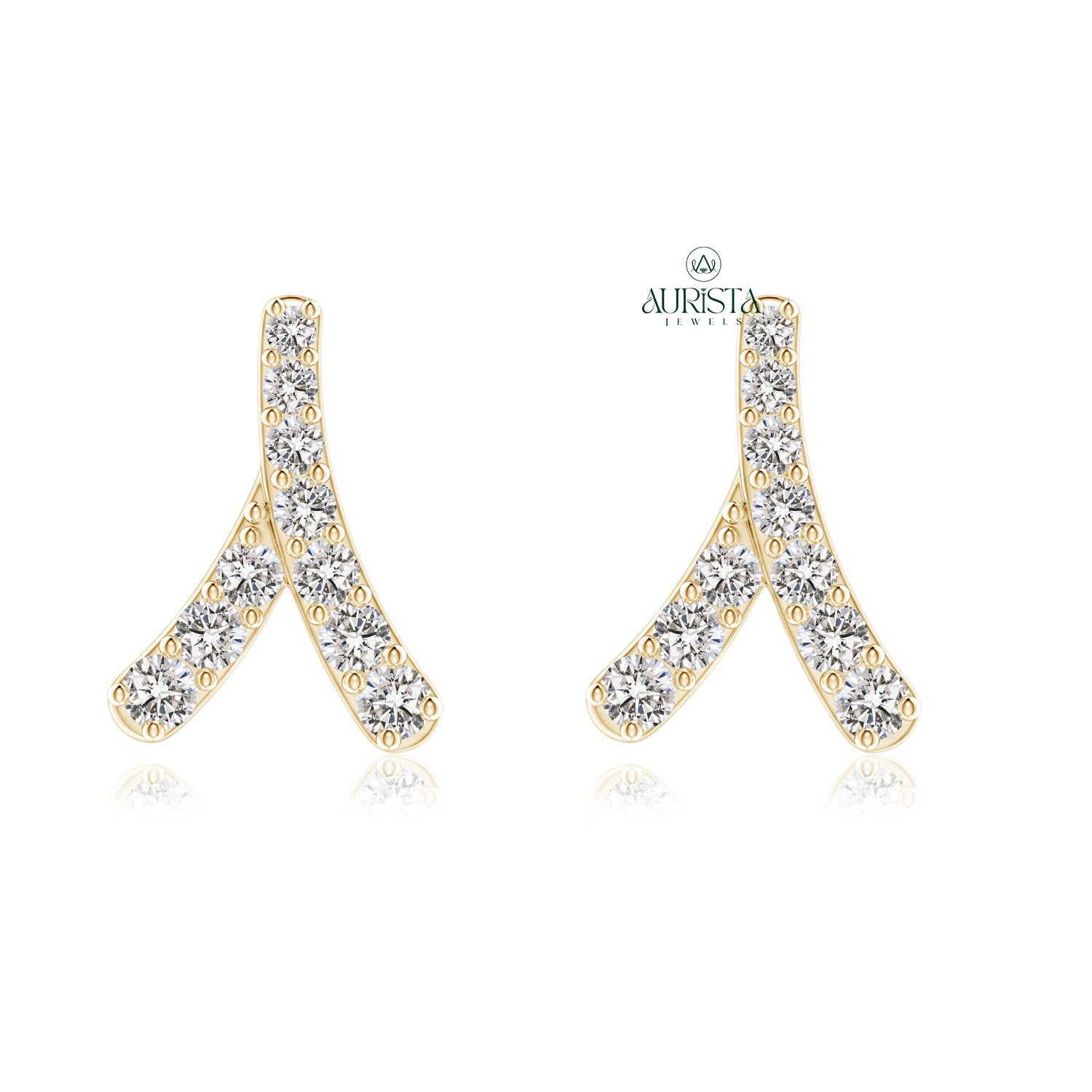 Stylish Earrings with Shining Diamond