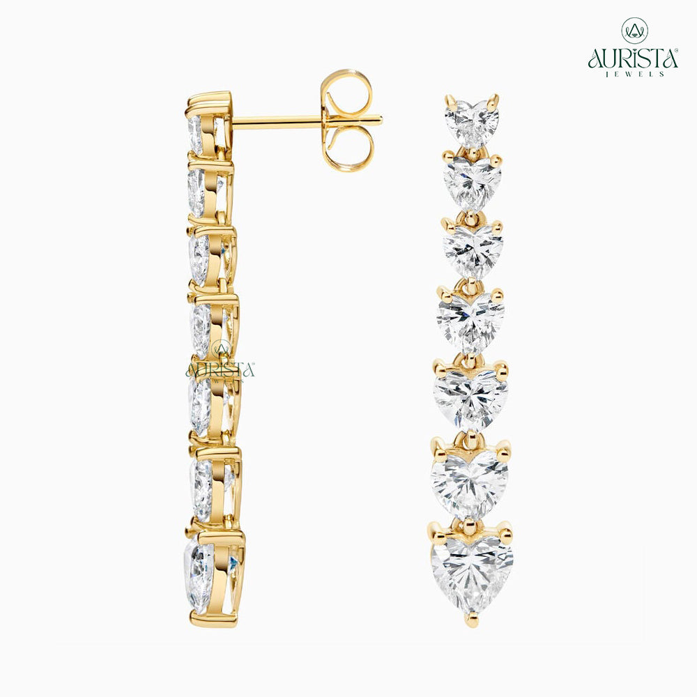 Spark of Grace – Heart Diamond Earrings