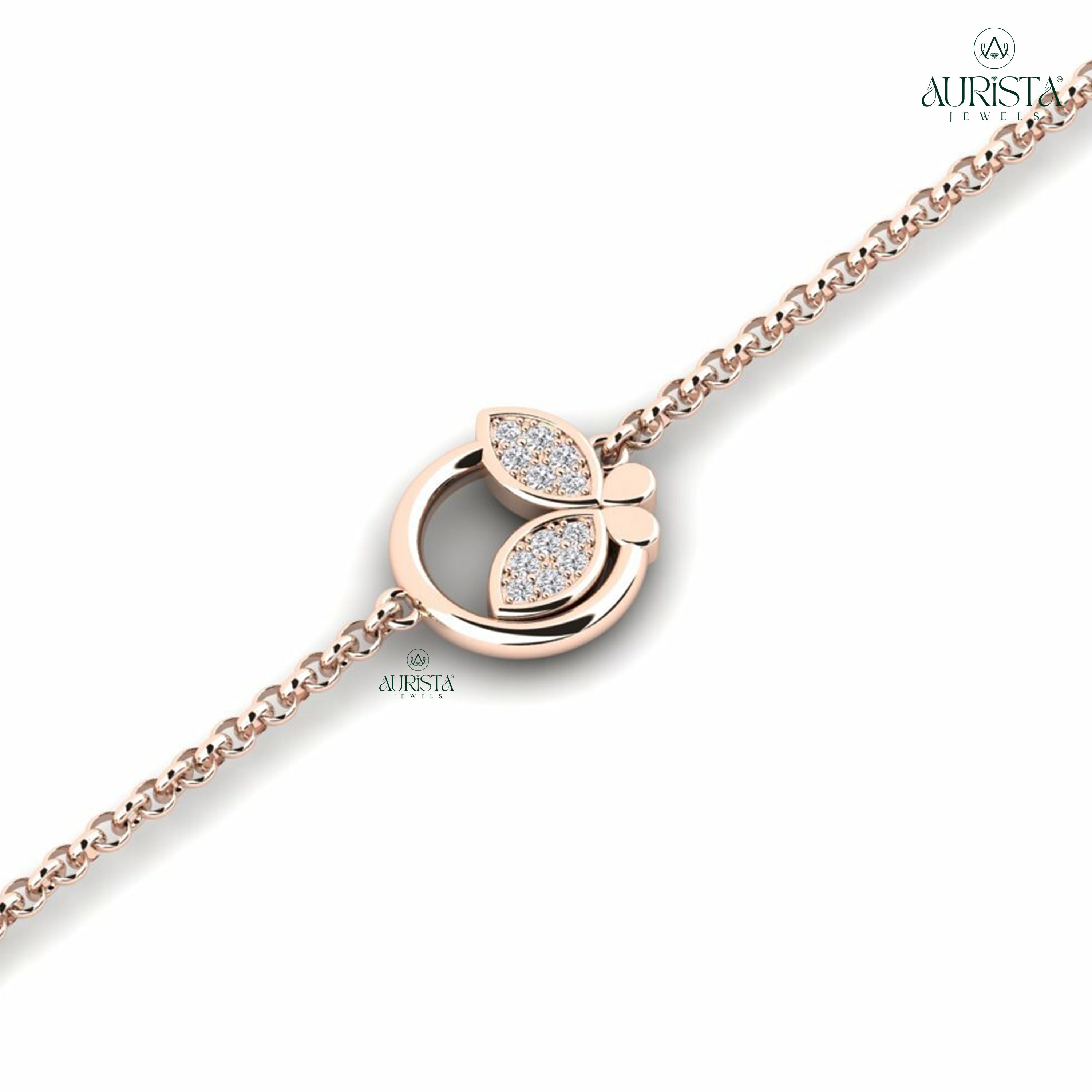 Infinite Love Gold Round Diamond Bracelet for Kids