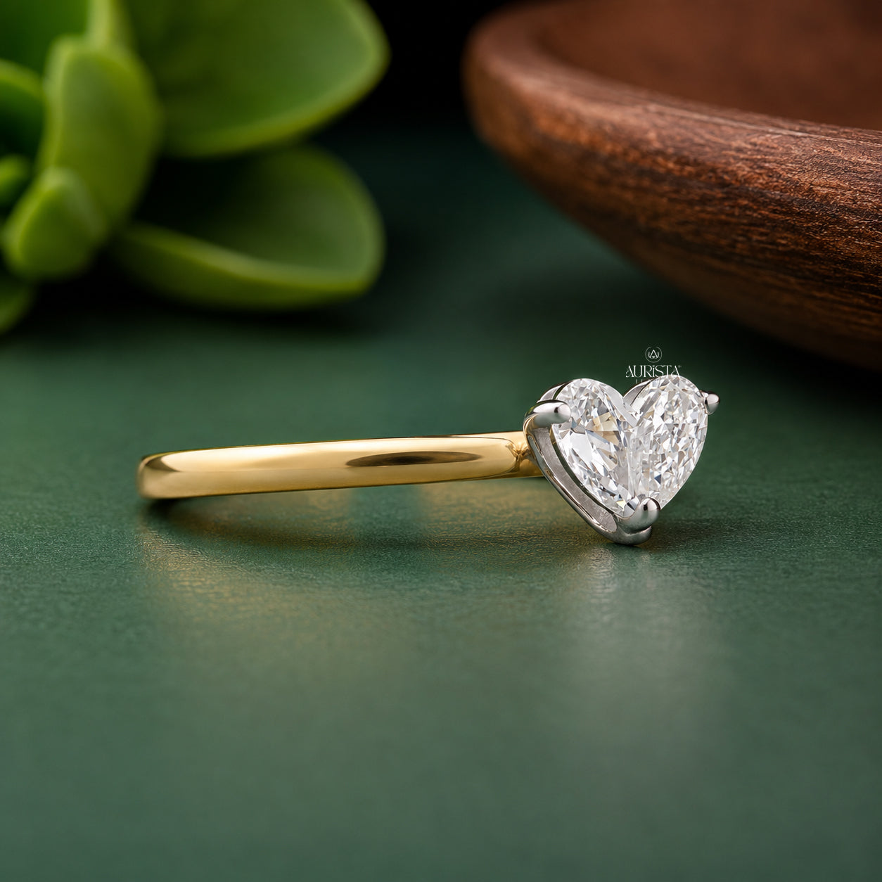 Heart Shape,Pear Diamond Lab Grown Diamond Ring, Unique Two Stone, Romantic Love Ring