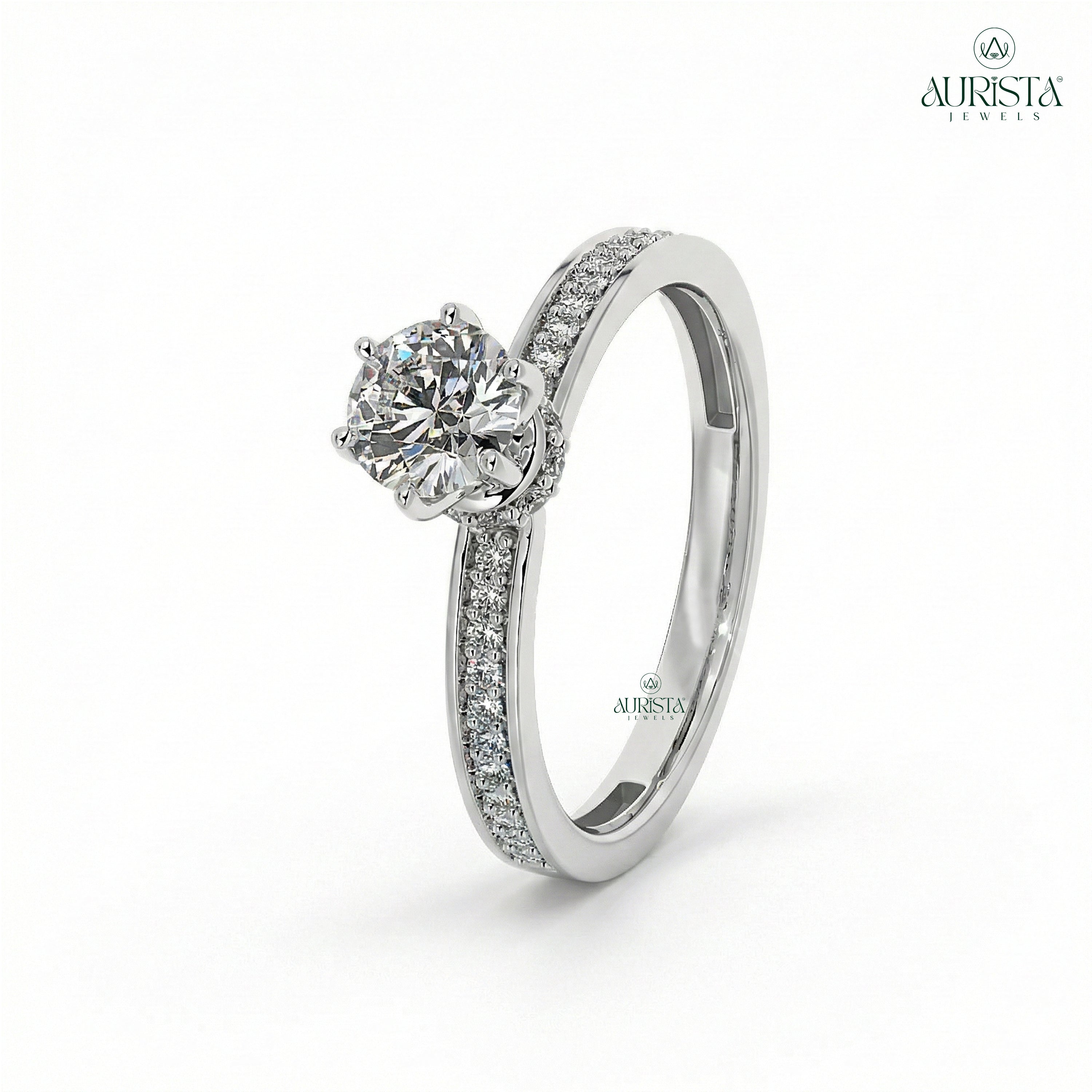 Forever Bound – White Gold Ring with Round Diamond