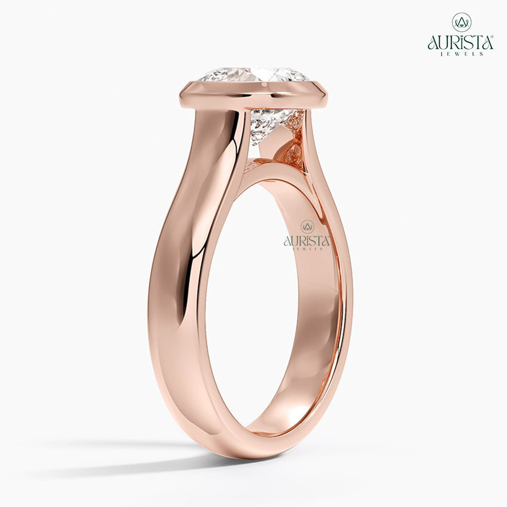 Bound by Love Rose Gold Ring with Cushion Diamond