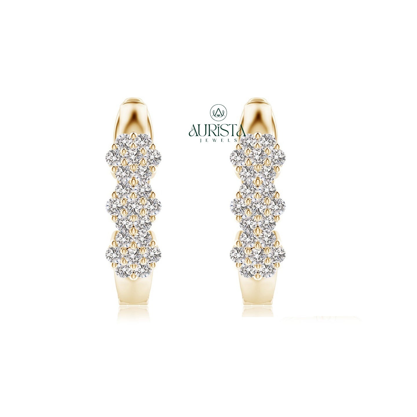 Graceful Earrings with Brilliant Diamond