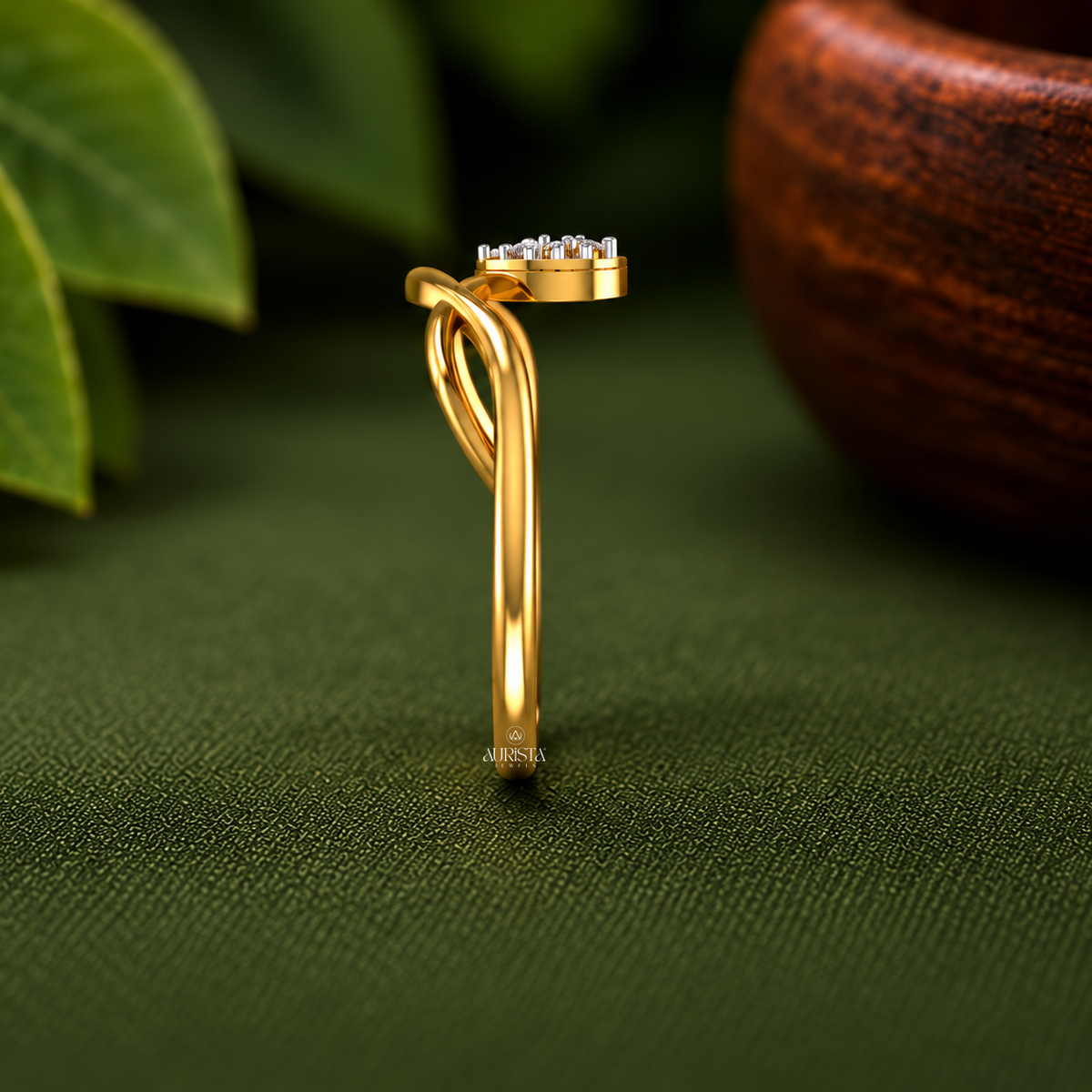 Halo Intertwined Shank Ring Lab Grown in Diamond Fine Jewelry