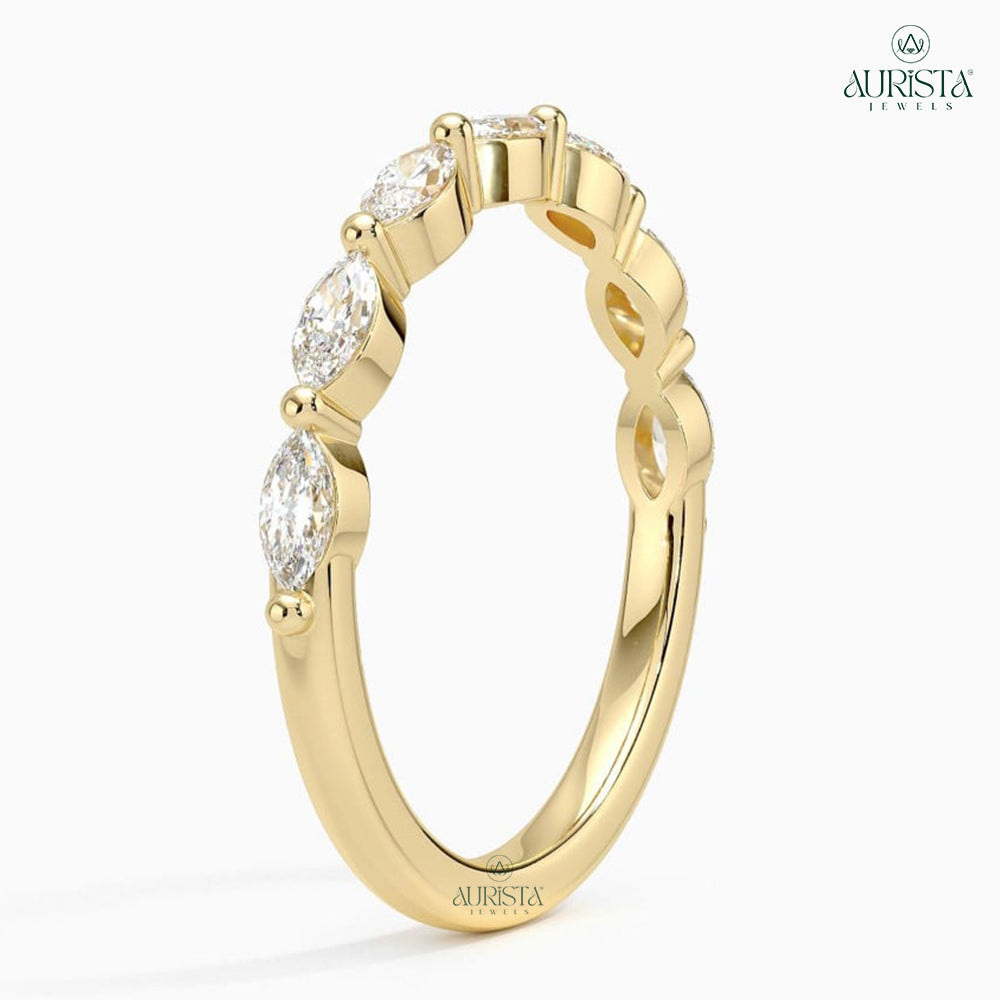 Gift of Eternity Yellow Gold Band with Marquise Diamond