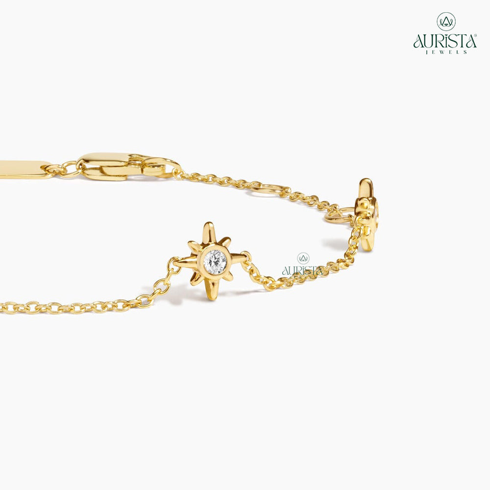 Circle of Grace Yellow Gold Bracelet with Round Diamonds