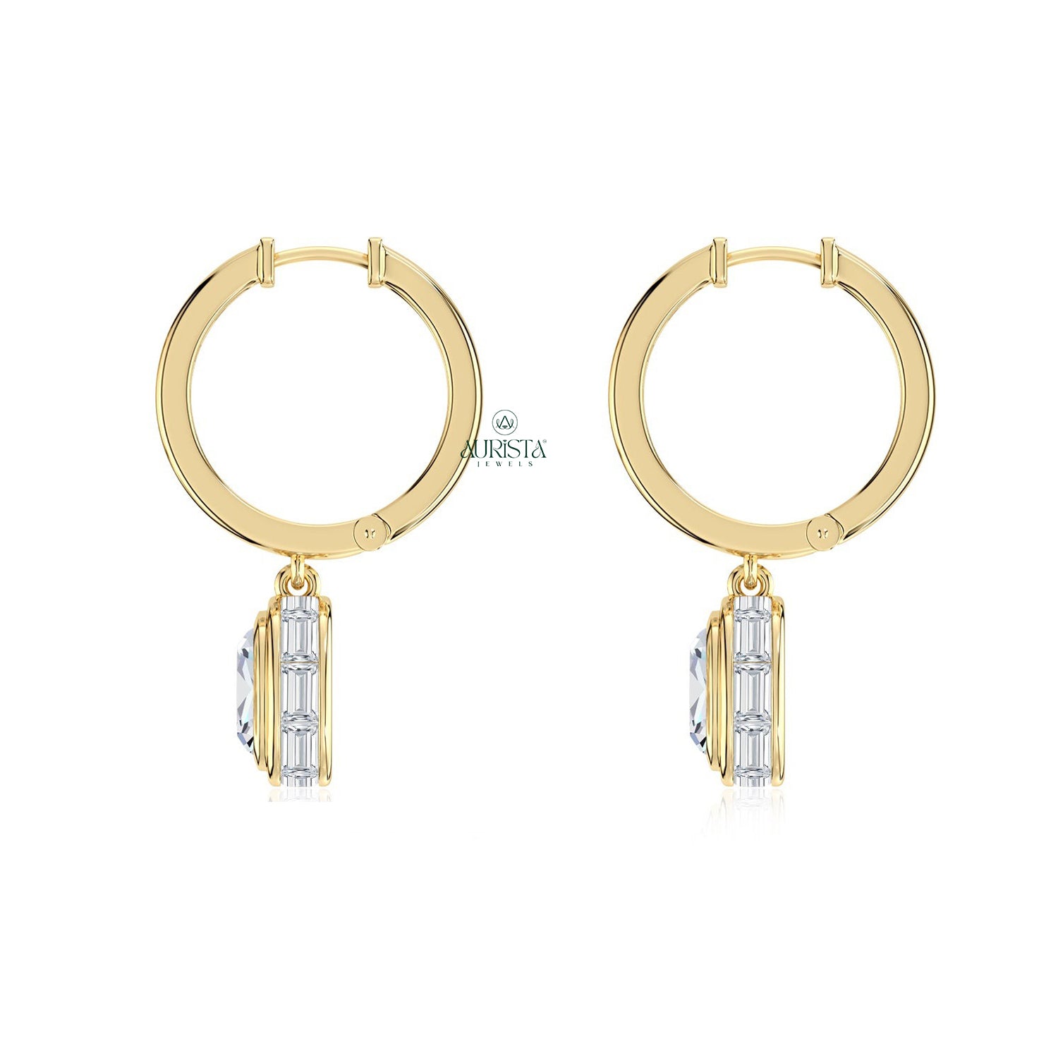 Trendy Earrings with Sparkling Diamond