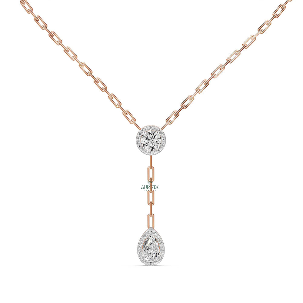 Brilliant Charm Round Diamond Necklace in Gold