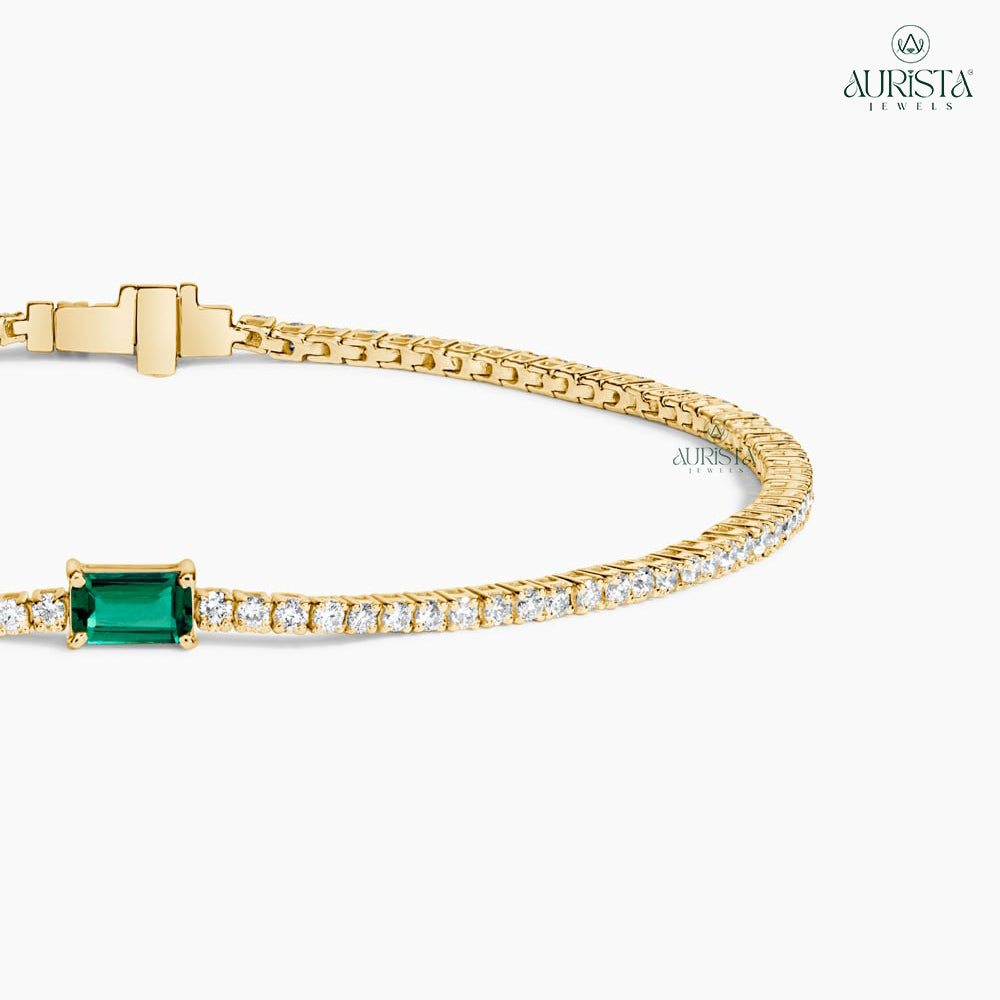 Gift of Forever Yellow Gold Bracelet with Emerald Diamonds
