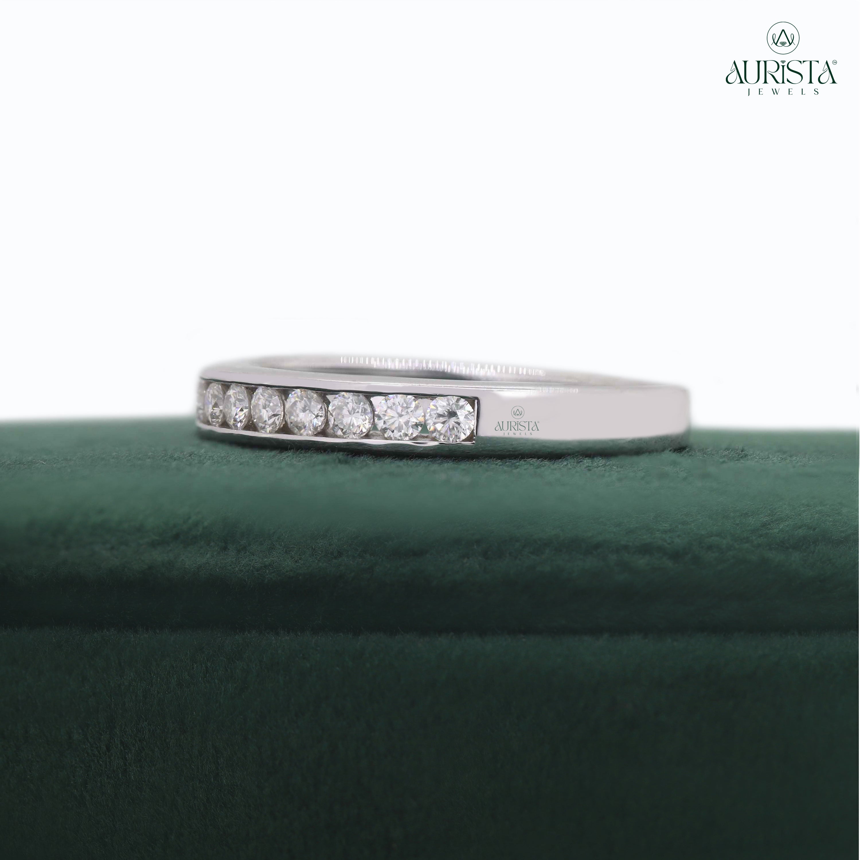 Rings of Destiny- White Gold Band with Round Diamond
