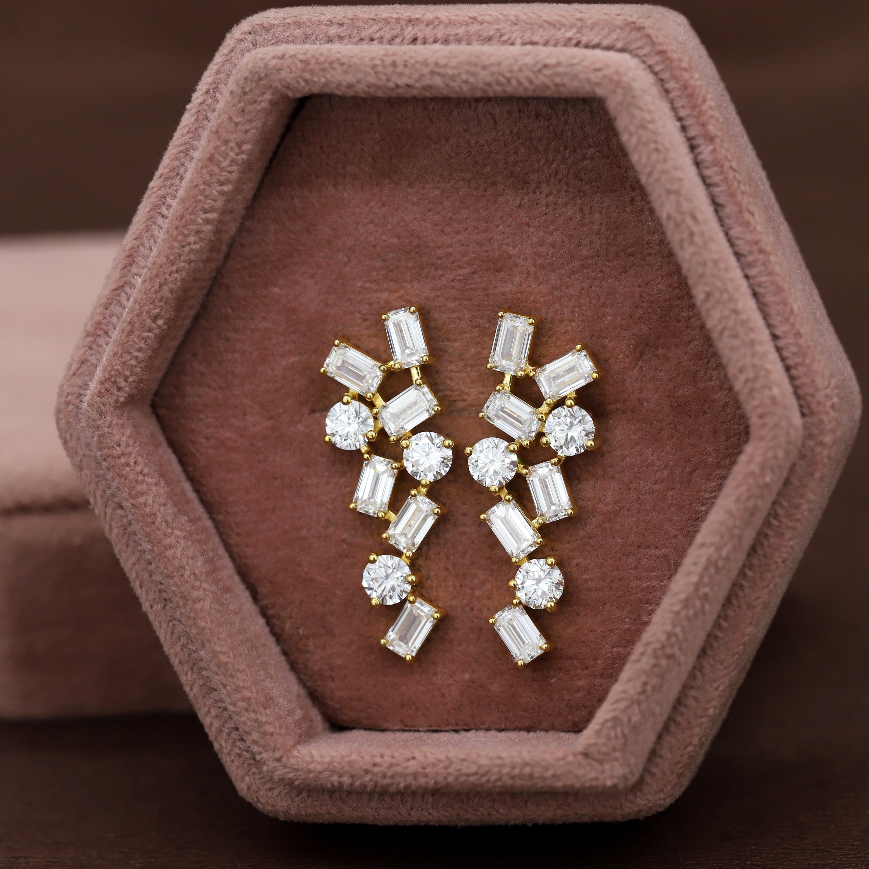 Eternal Spark – White Diamond Drop Earrings