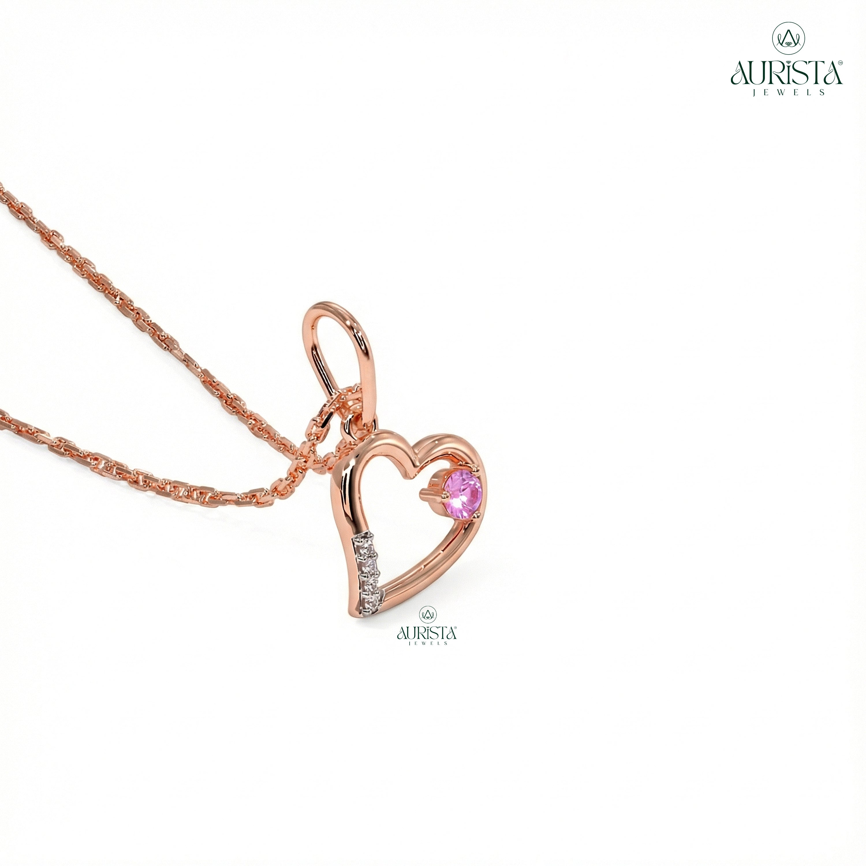 Pure Radiance Round Diamond Pendant in Rose Gold