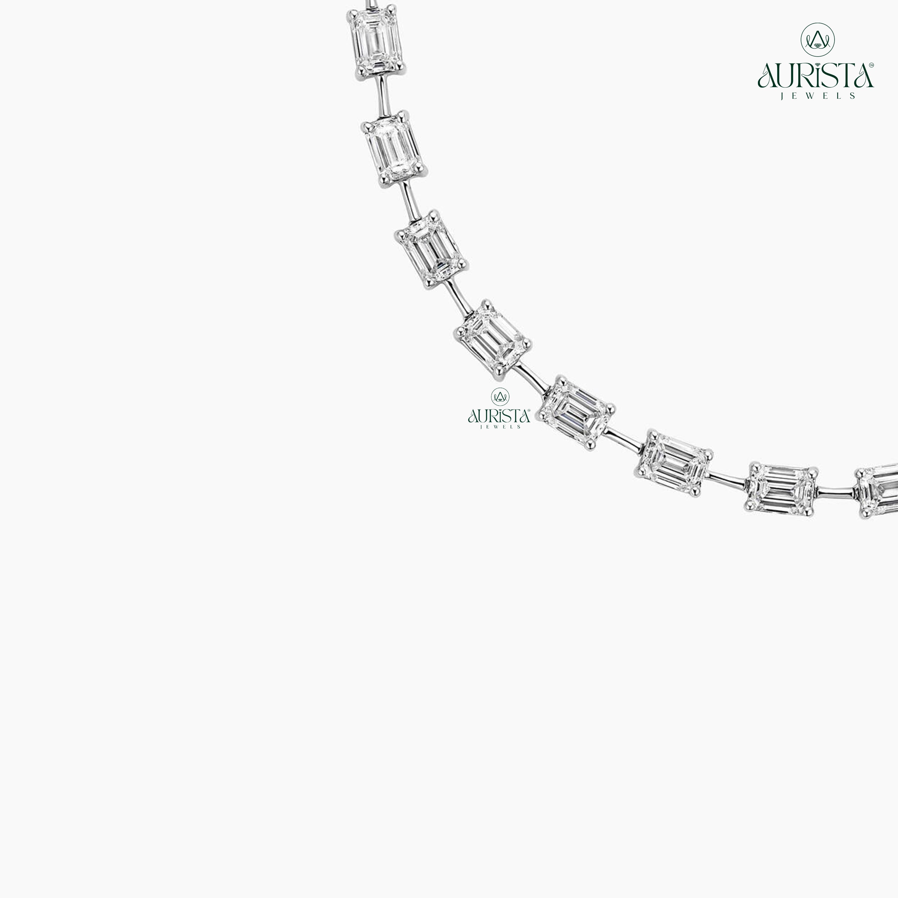Classic Lab Grown Diamond Tennis Necklace White Gold Luxury Statement Jewelry