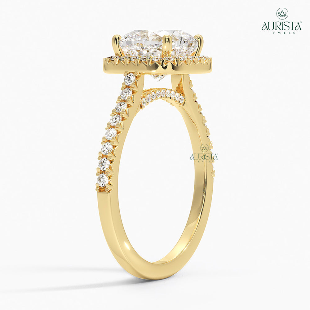 Timeless Union Yellow Gold Ring with Cushion Diamond