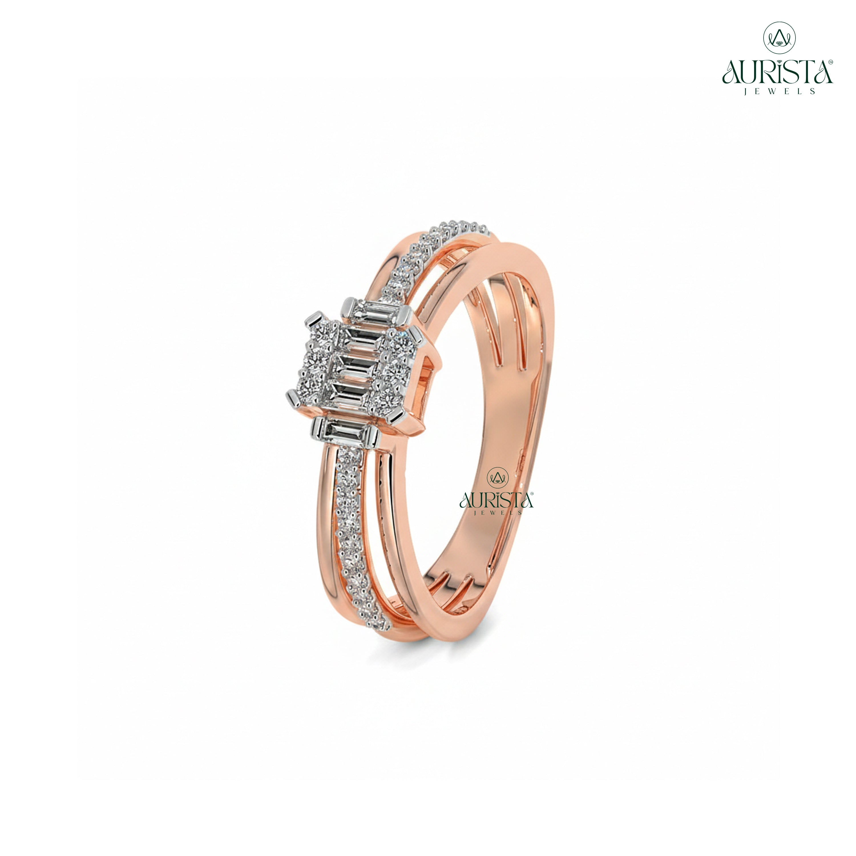 Gift of Forever – Rose Gold Ring with Baguette Diamond