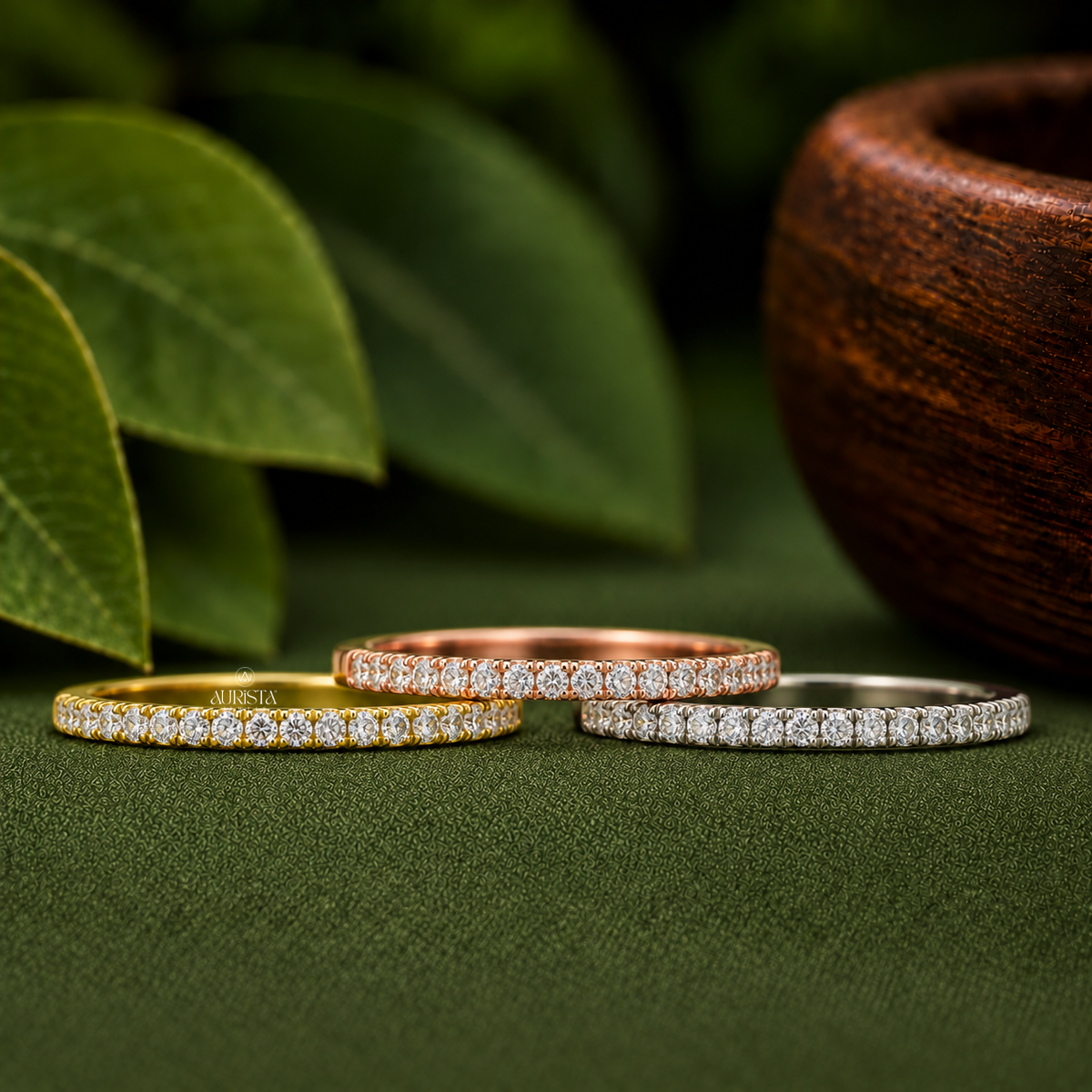 Round cut Lab Grown Diamond Eternity Band, Gold Stackable Ring, Wedding Ring