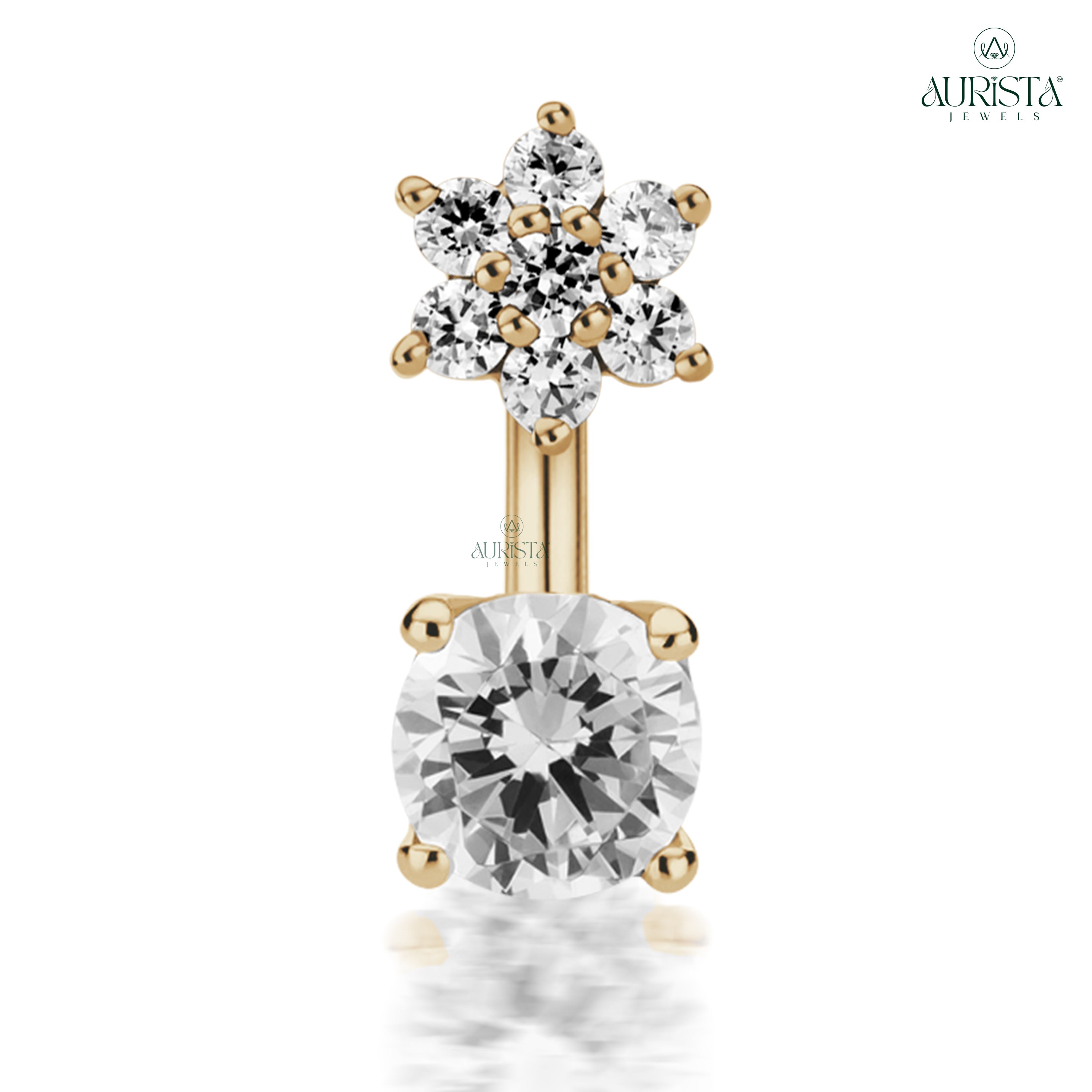 Promise of Love Round Diamond Belly Button Jewelry