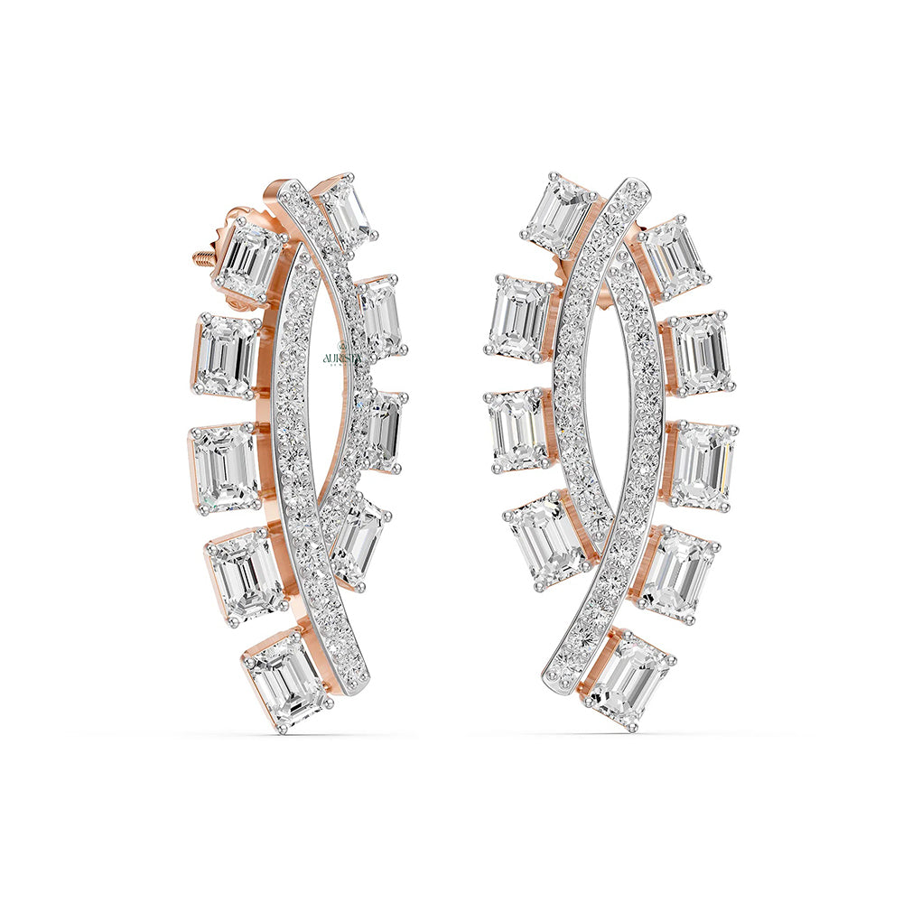Dazzling Grace – White Diamond Earrings