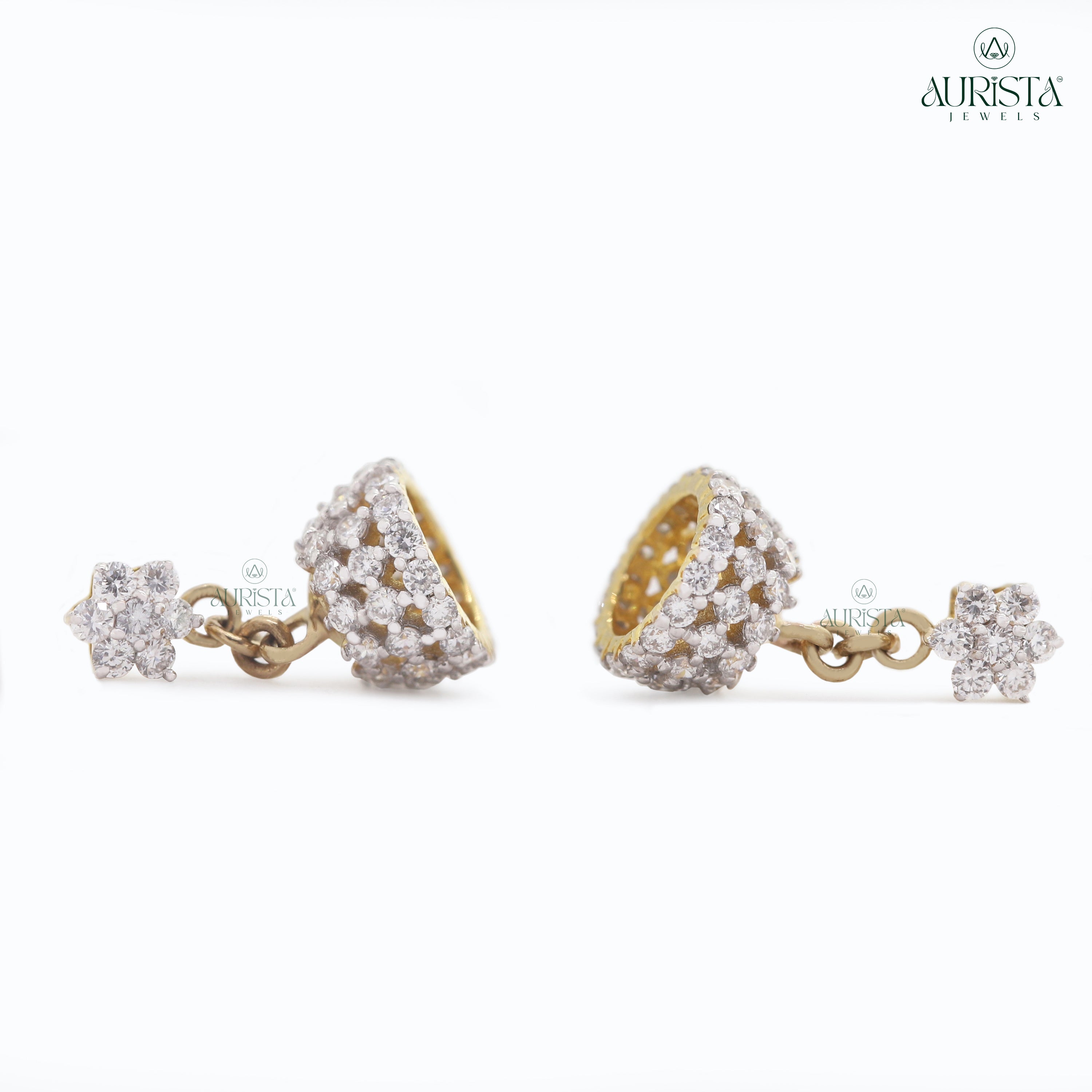Dazzling Grace – White Diamond Earrings