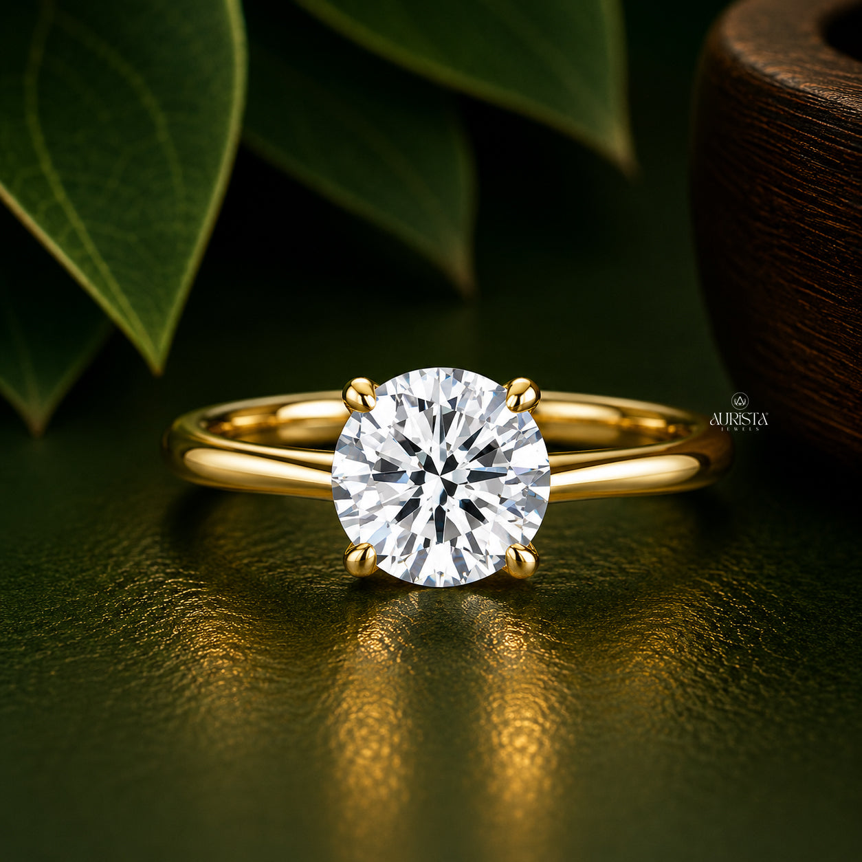 Round & Marquise Lab Grown Diamond V-Ring, Chevron Statement Wedding Band Ring Set