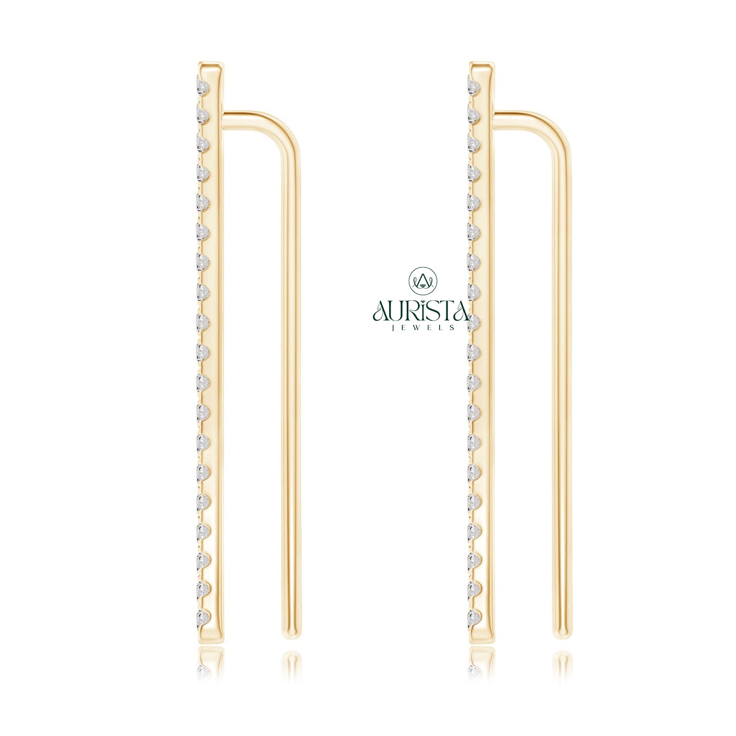Trendy Earrings with Elegant Diamond